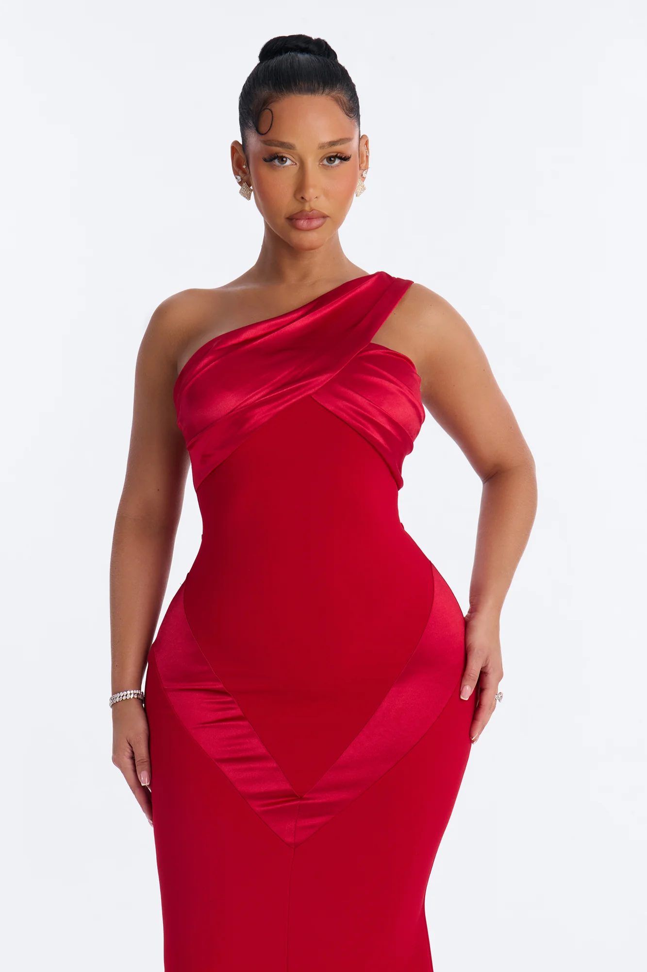 Immediate Yes One Shoulder Gown - Red - Image 2