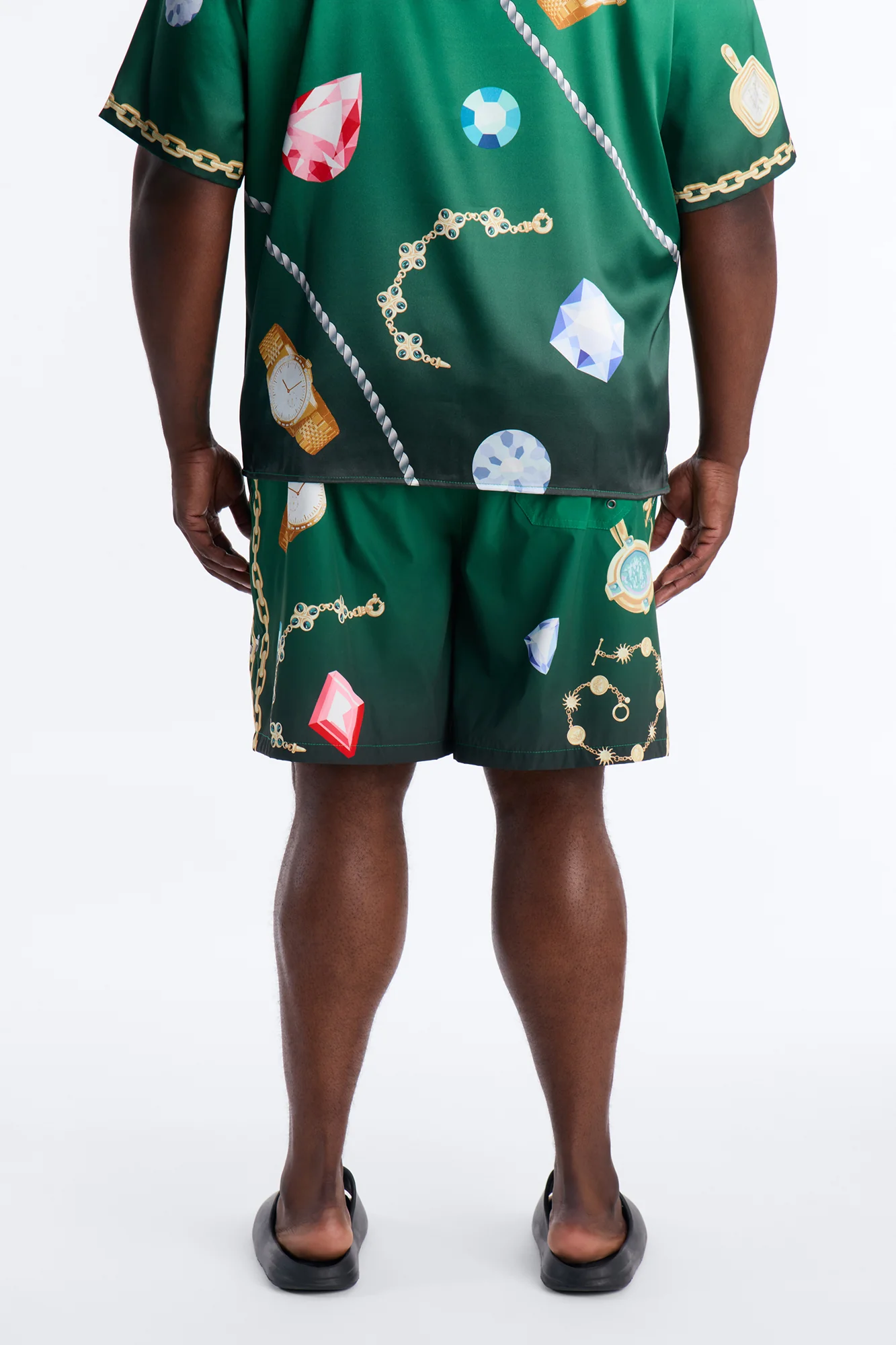 Imperial Luxe Jewel Printed Swim Trunk 7″ - Green/combo - Image 4