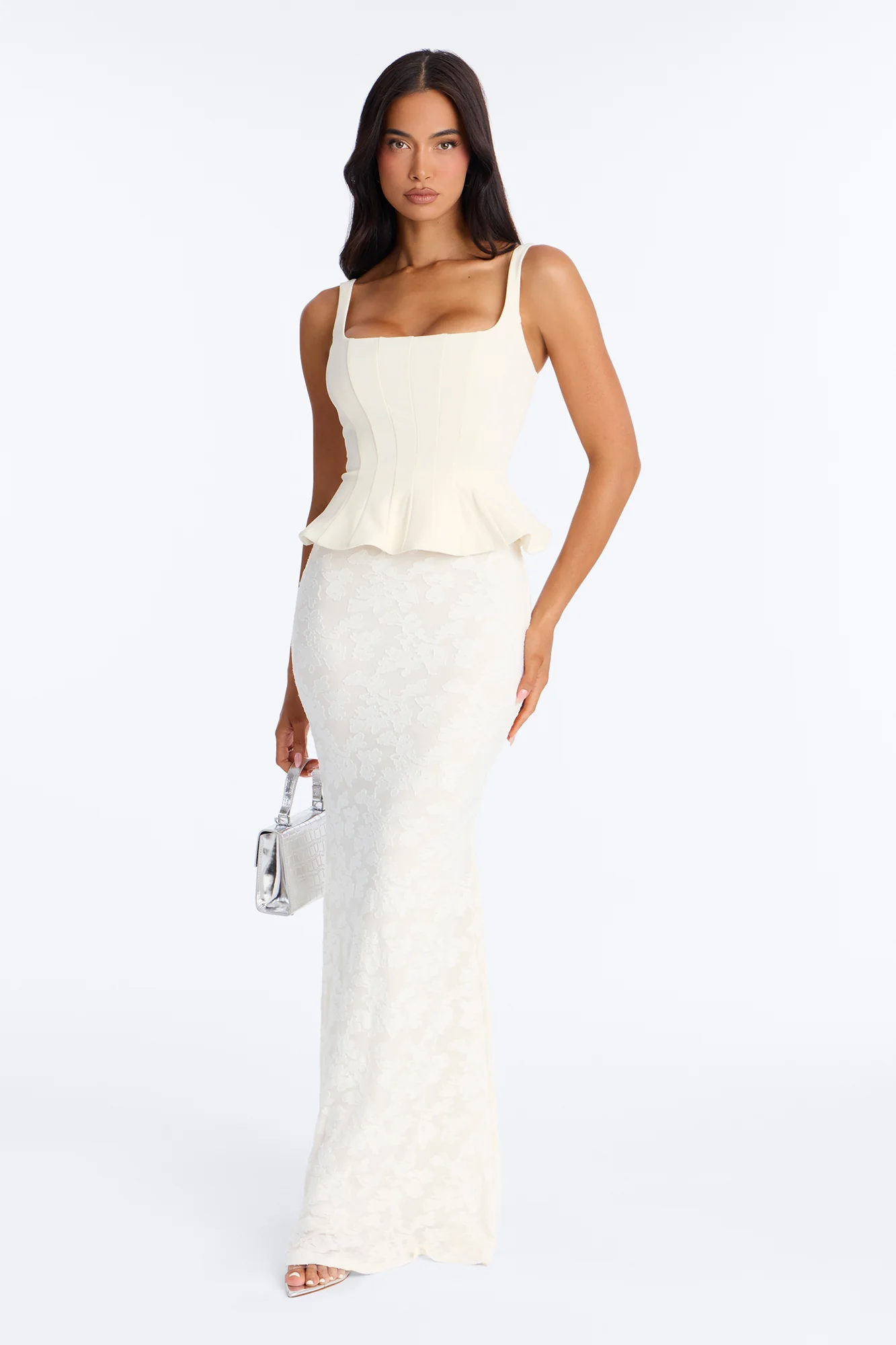 In Bloom Peplum Gown - Ivory