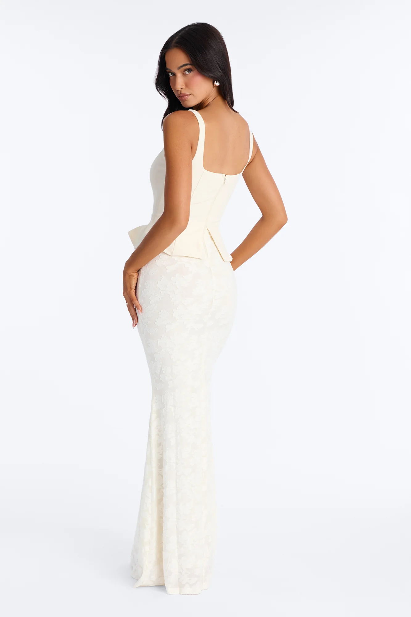 In Bloom Peplum Gown - Ivory - Image 4