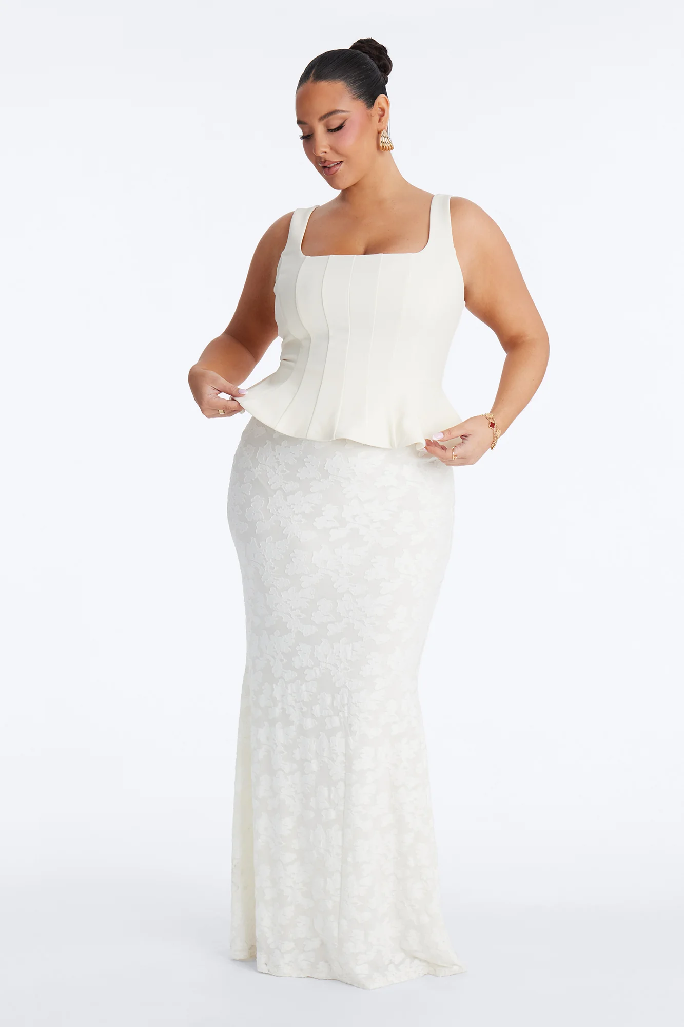 In Bloom Peplum Gown - Ivory - Image 5