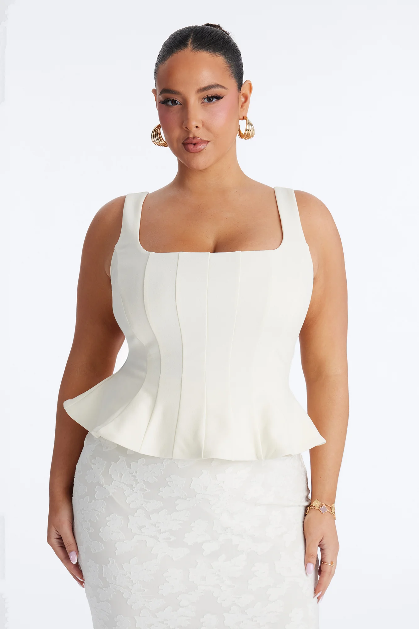 In Bloom Peplum Gown - Ivory - Image 6
