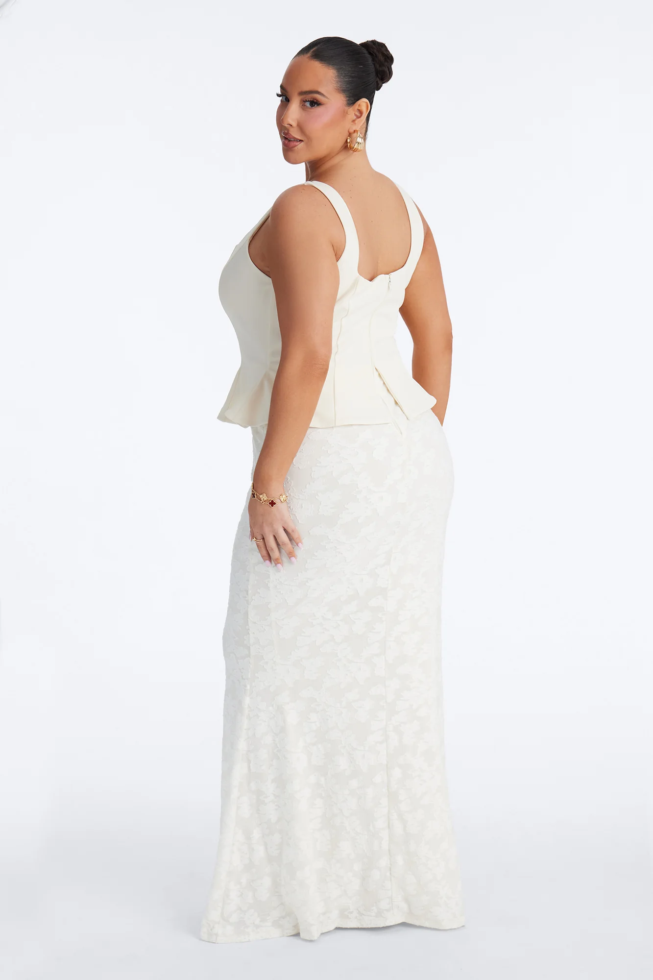 In Bloom Peplum Gown - Ivory - Image 8
