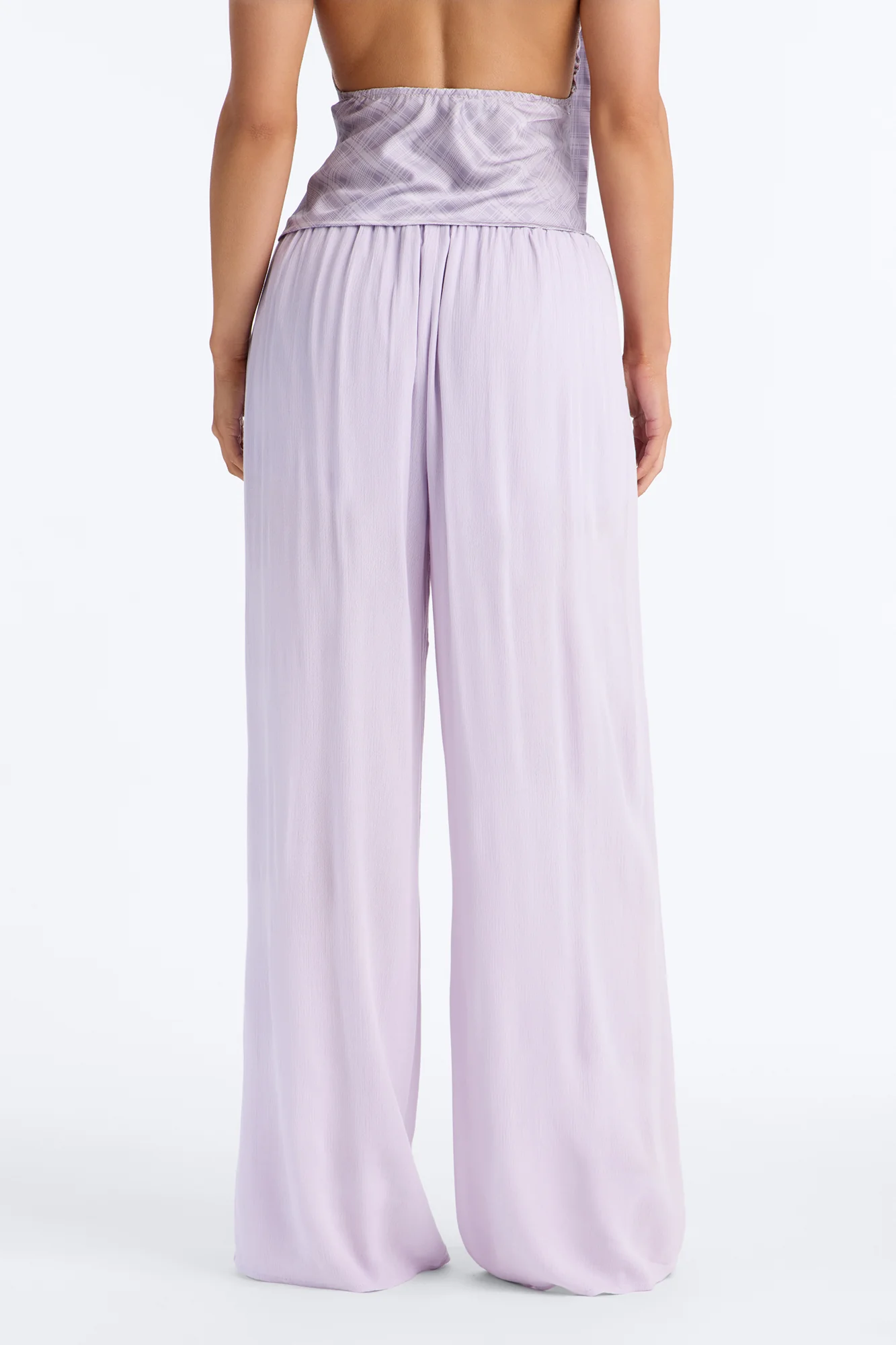 In Cannes For The Summer Wide Leg Gauze Pant - Lavender - Image 4