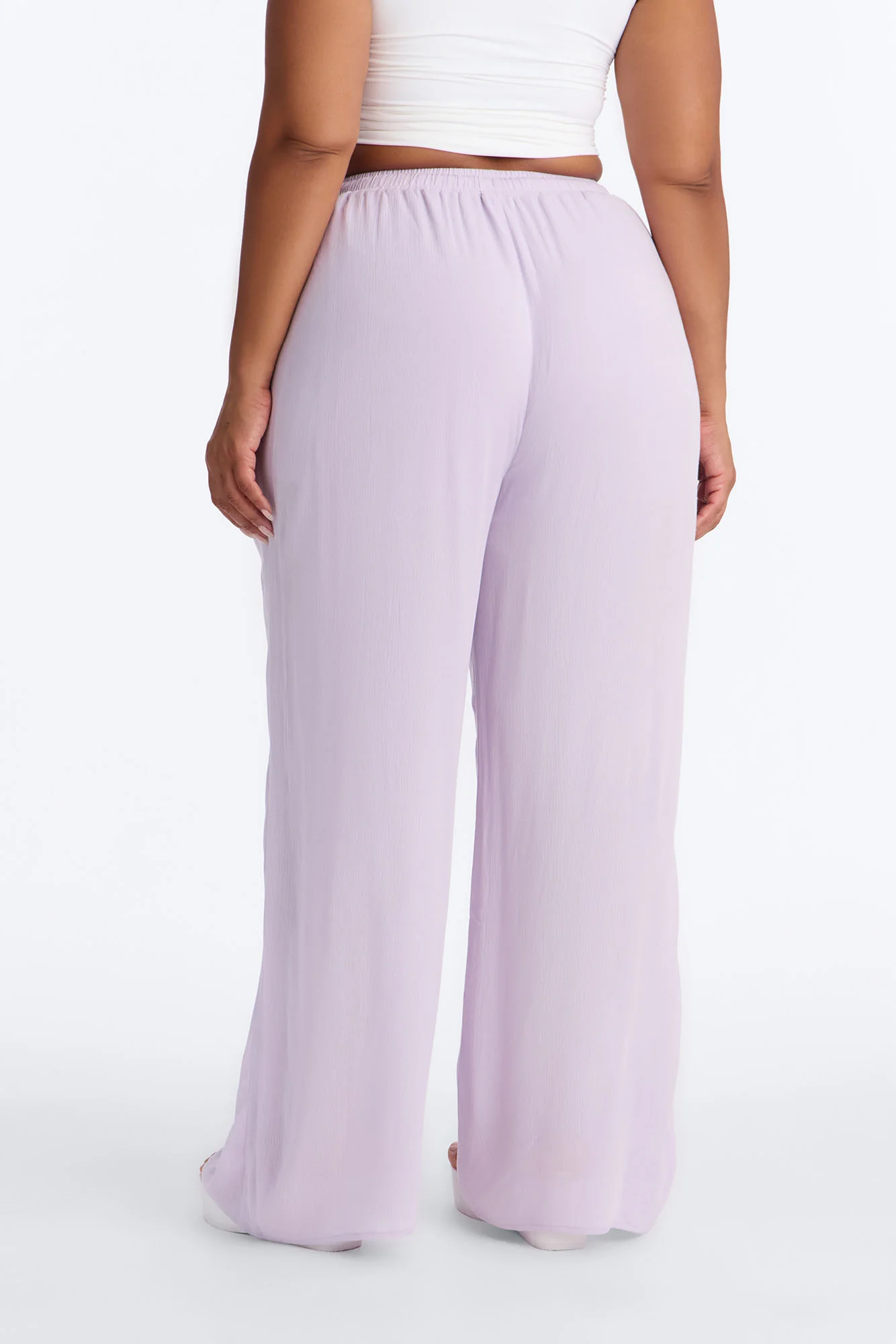 In Cannes For The Summer Wide Leg Gauze Pant - Lavender - Image 8