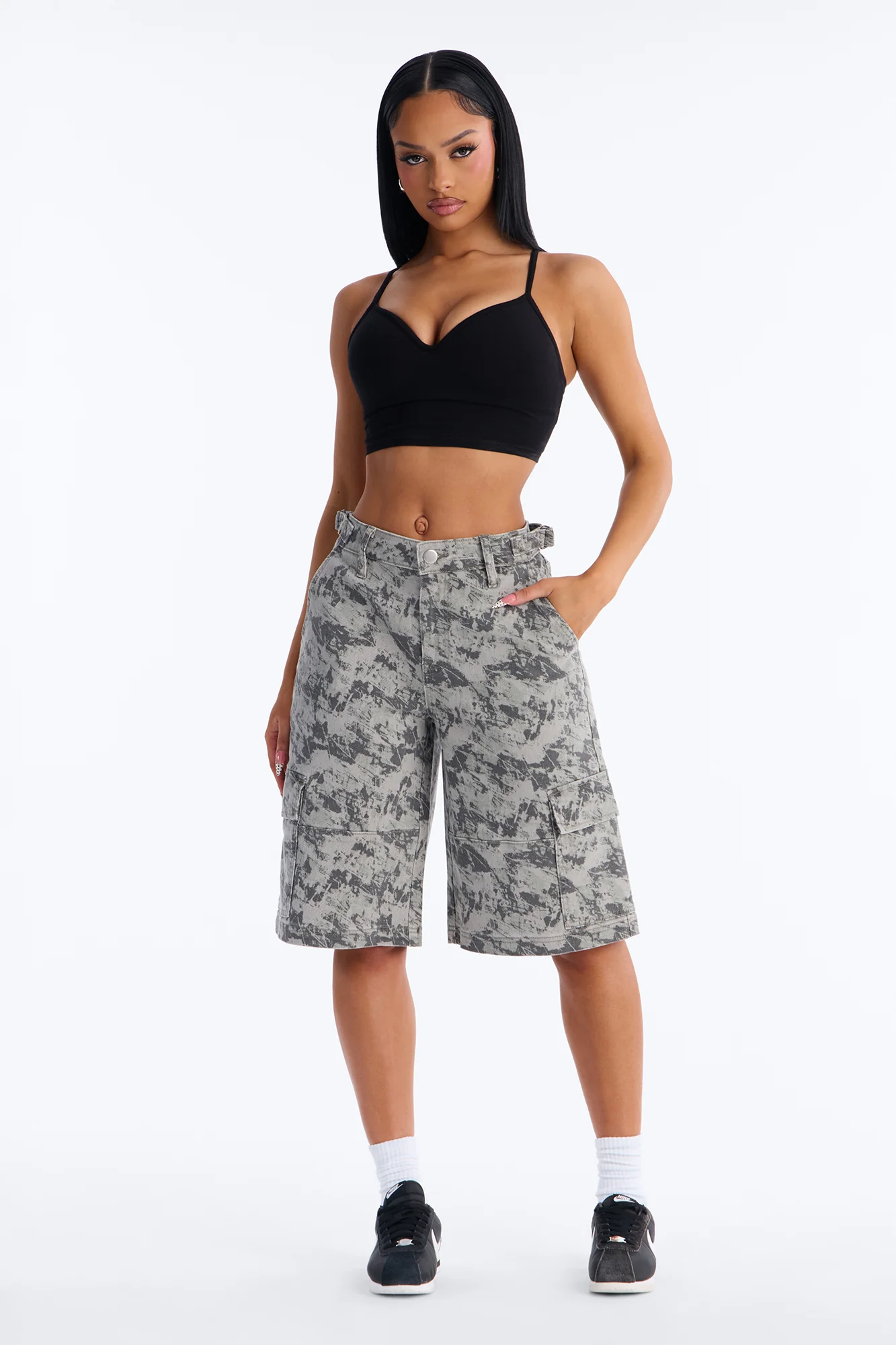 In Formation Camo Denim Jorts - Camouflage - Image 2