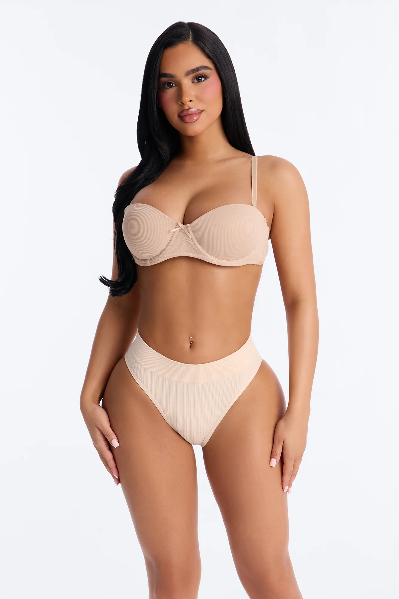 In High Demand Seamless Ribbed Brief Panty - Nude - Image 2