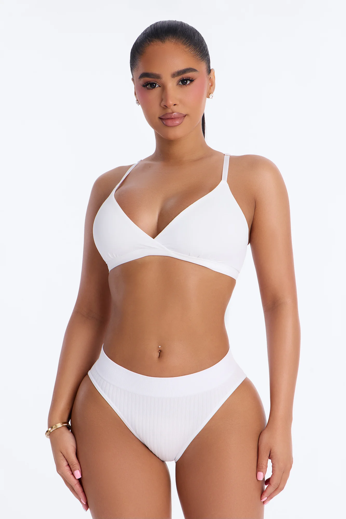 In High Demand Seamless Ribbed Brief Panty - White - Image 2