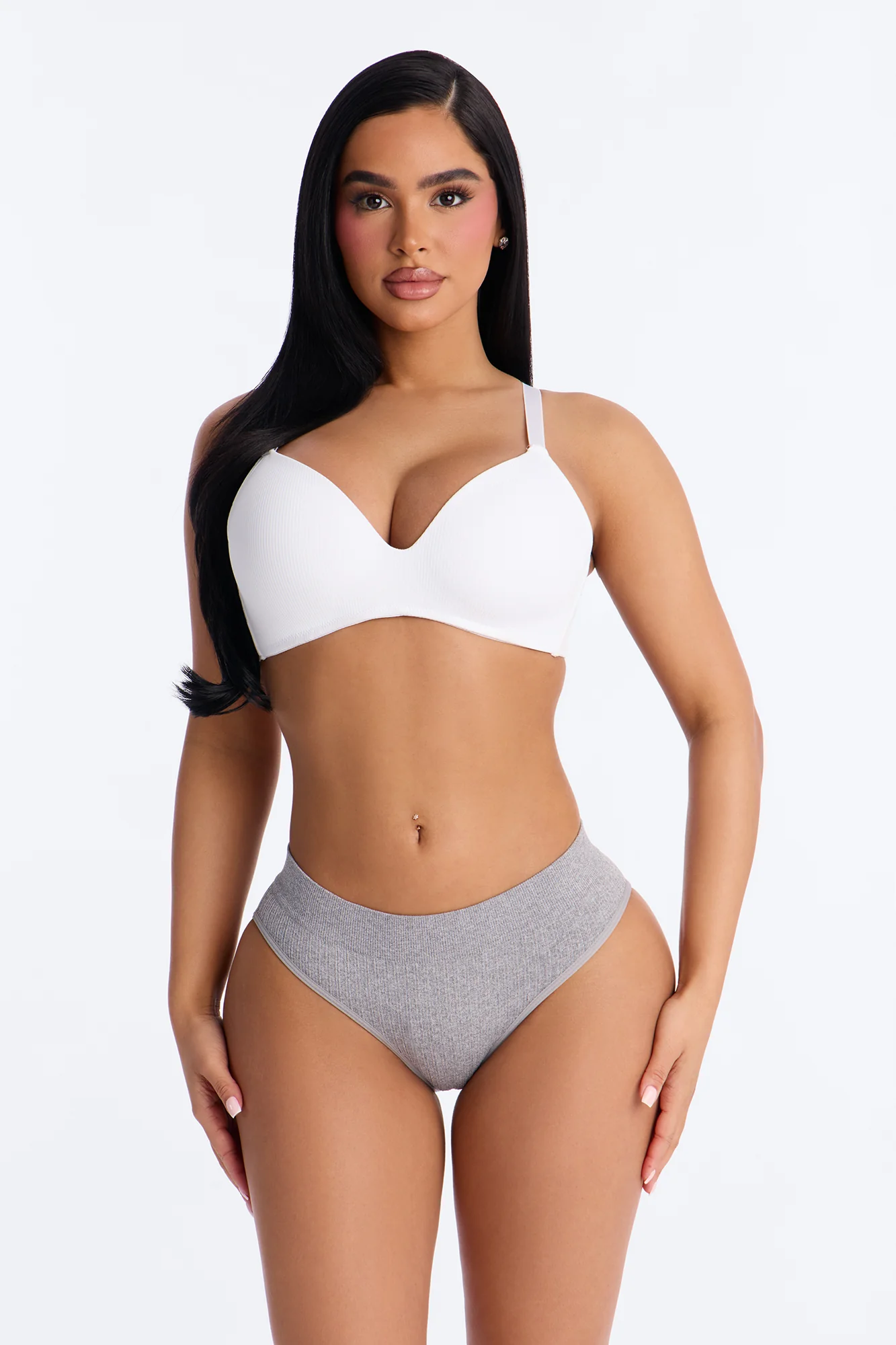 In High Demand Seamless Ribbed Brief Panty - Heathered Grey - Image 2