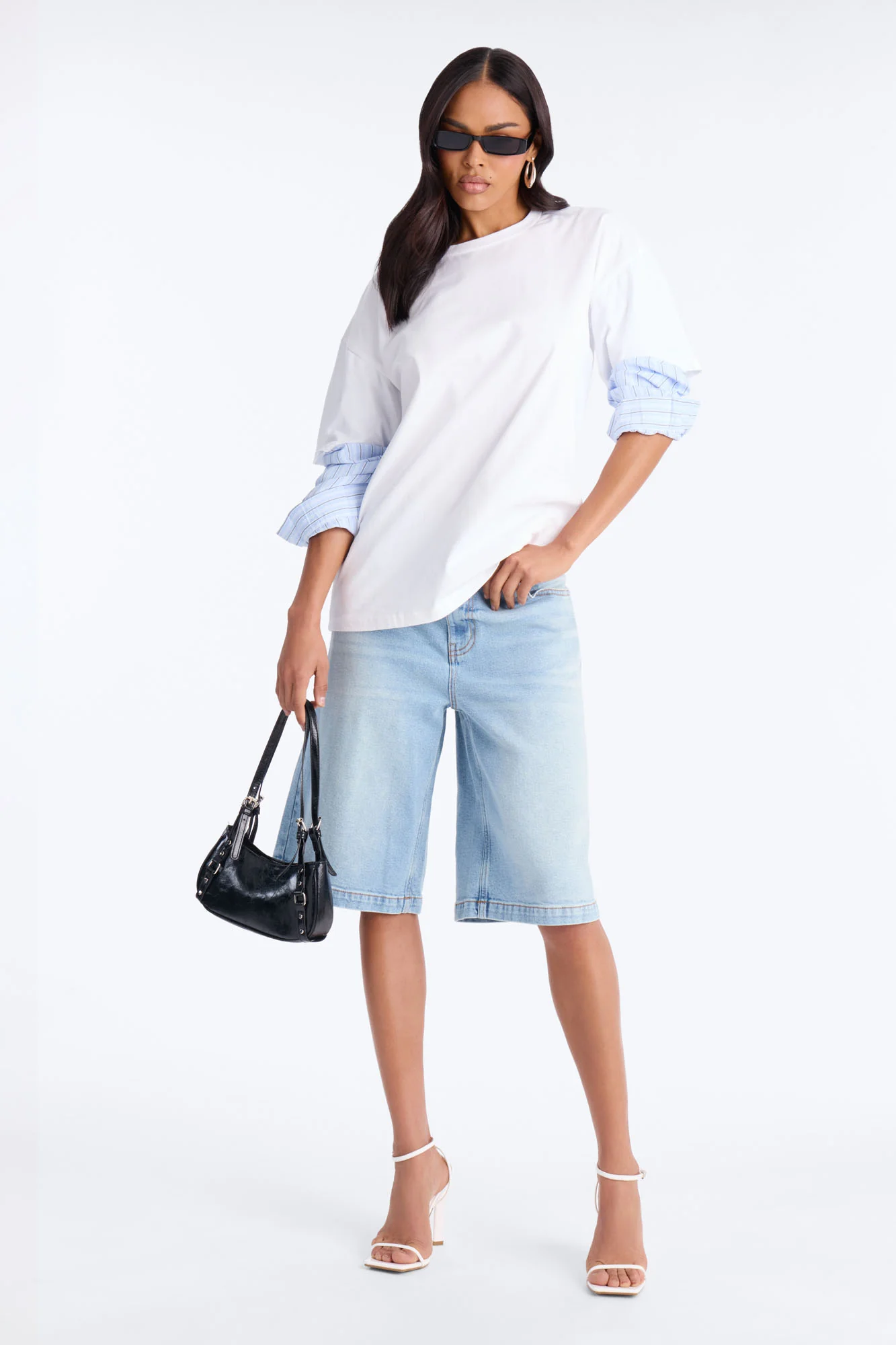 In His Tee Layered Long Sleeve T-Shirt - White/combo - Image 2