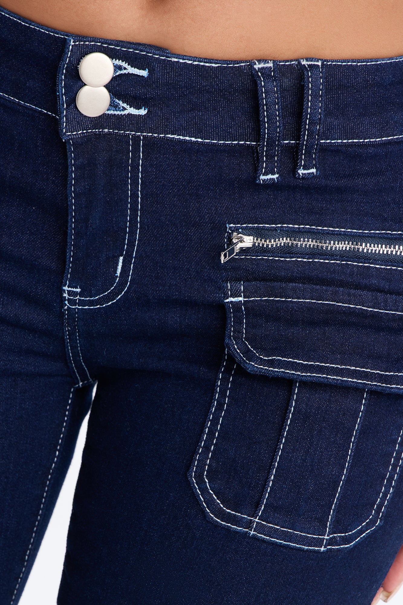 In Motion Low Rise Stretch Capri Jeans - Dark Wash - Image 3