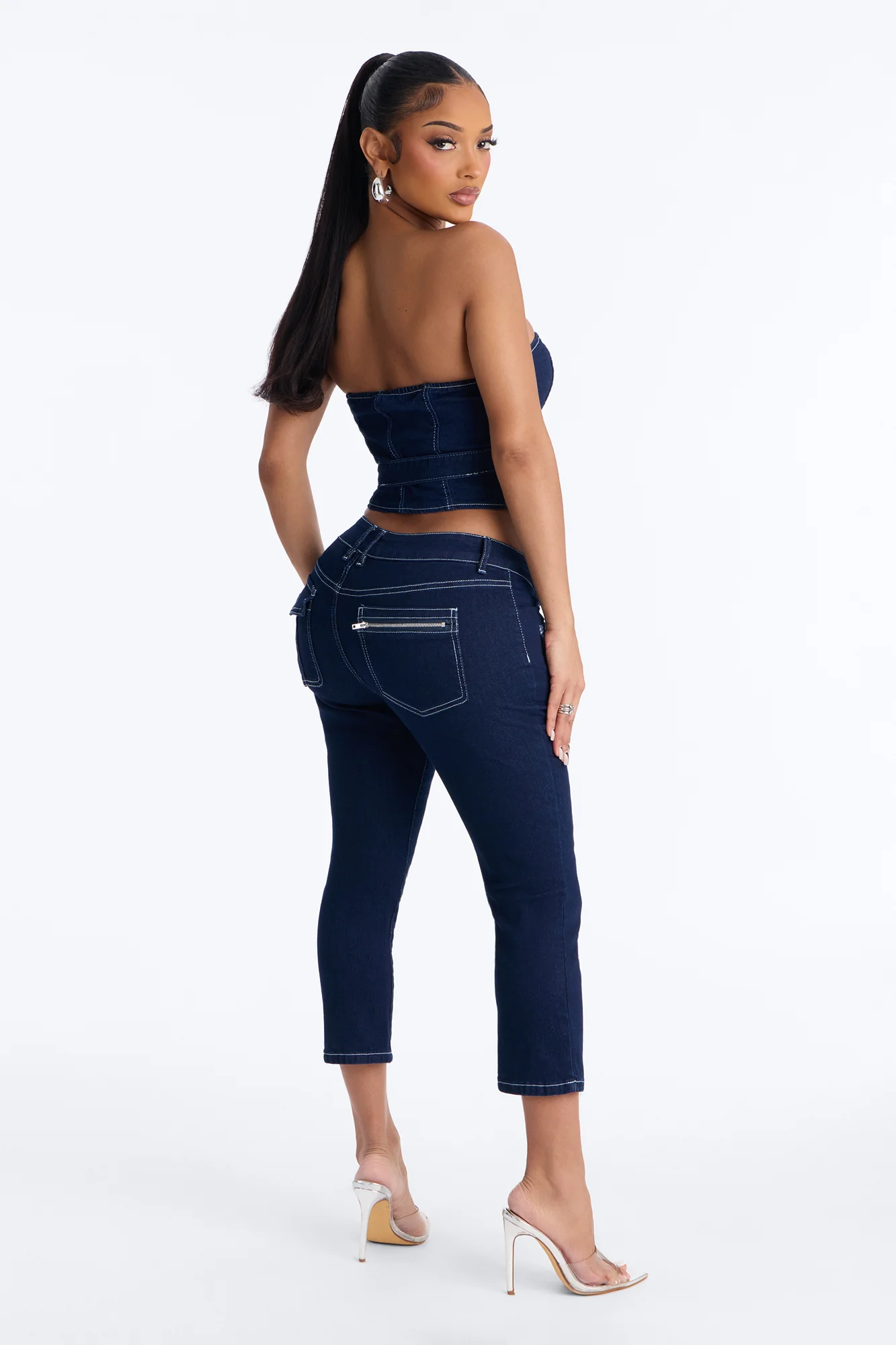 In Motion Low Rise Stretch Capri Jeans - Dark Wash - Image 4
