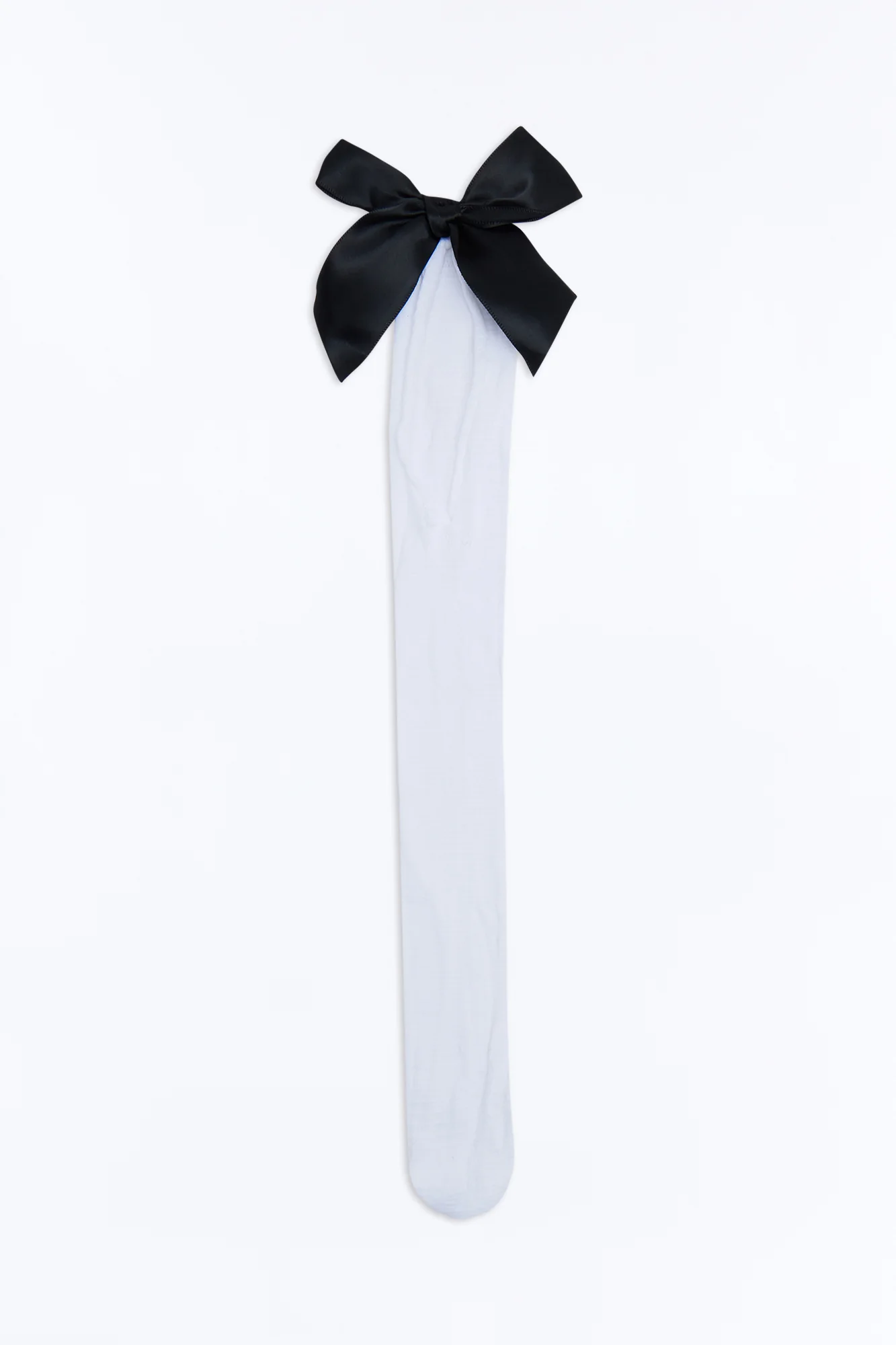 In My Bow Era Knee High Socks - White/Black