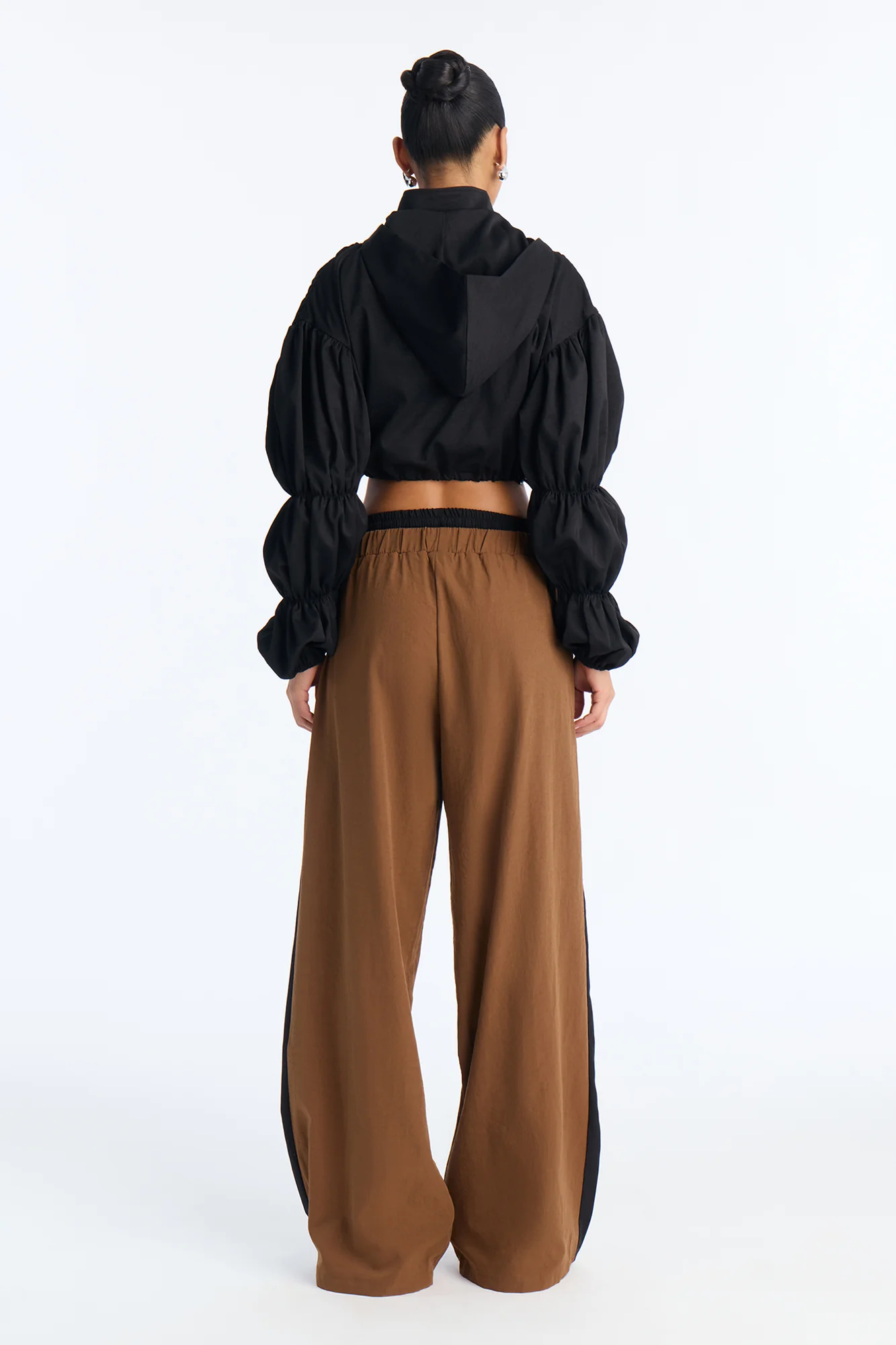 In The Mix Double Waistband Pant Set - Brown/combo - Image 4
