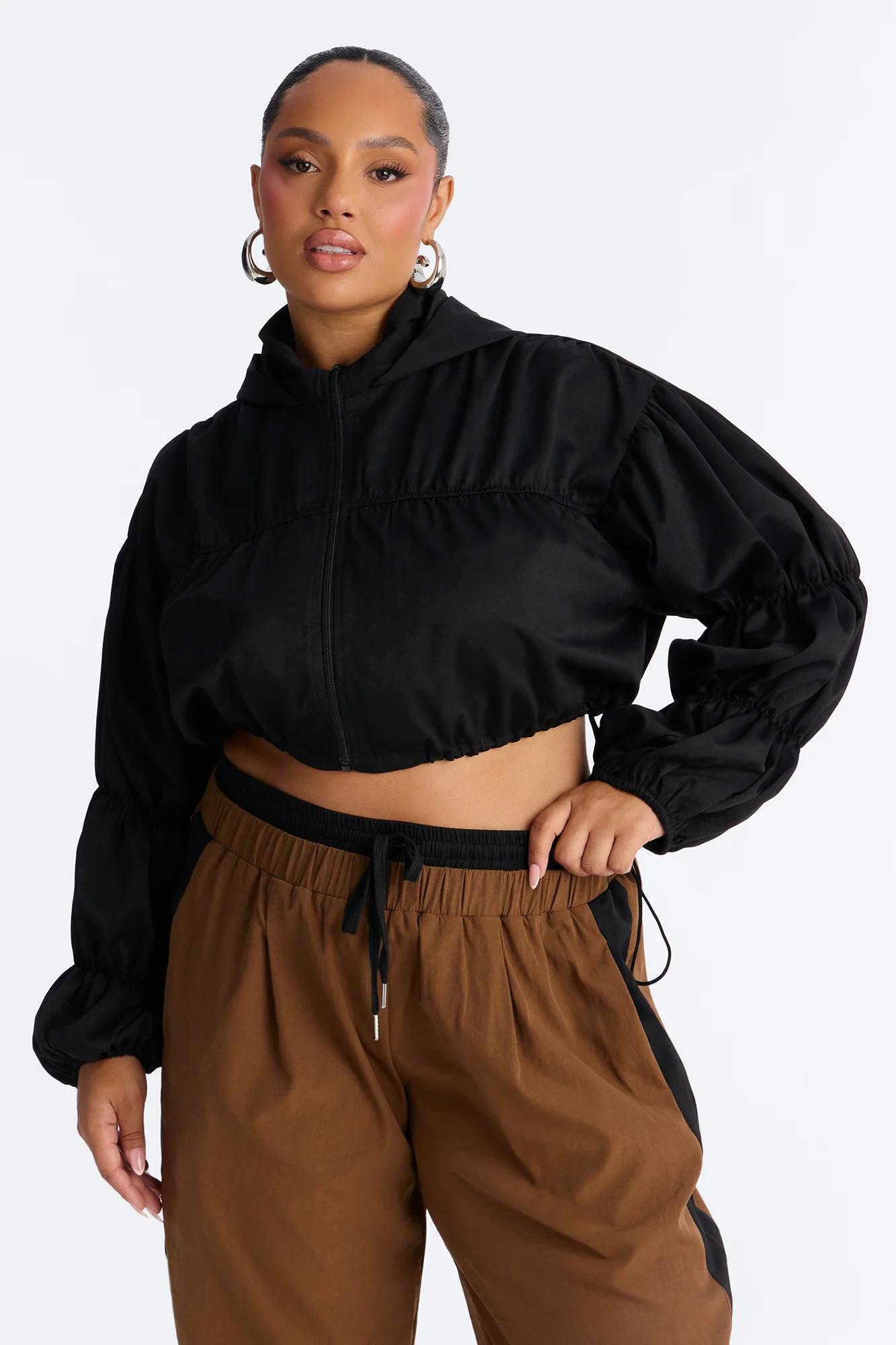 In The Mix Double Waistband Pant Set - Brown/combo - Image 6