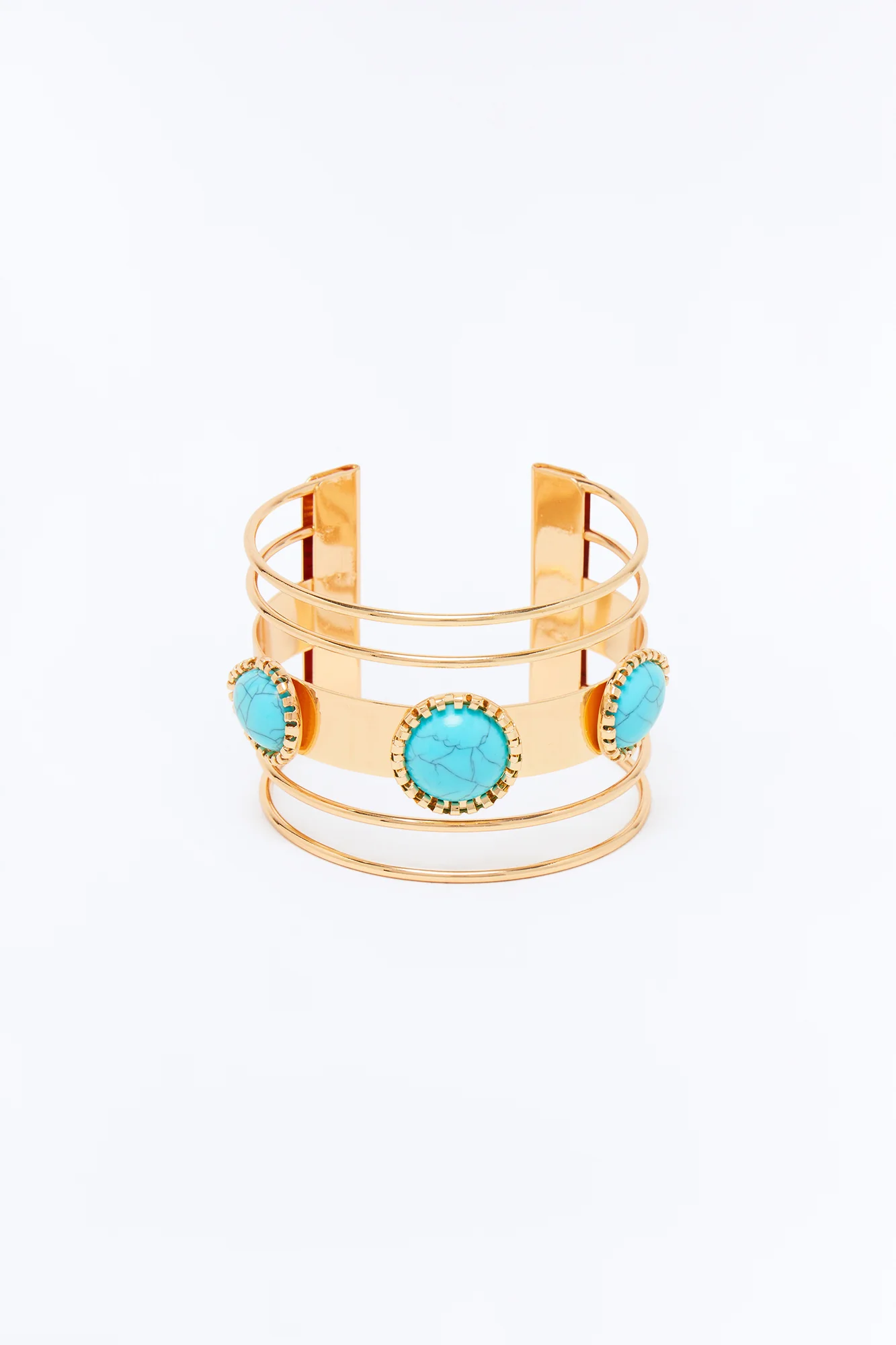 In Touch Turquoise Cuff Bracelet - Turquoise - Image 3