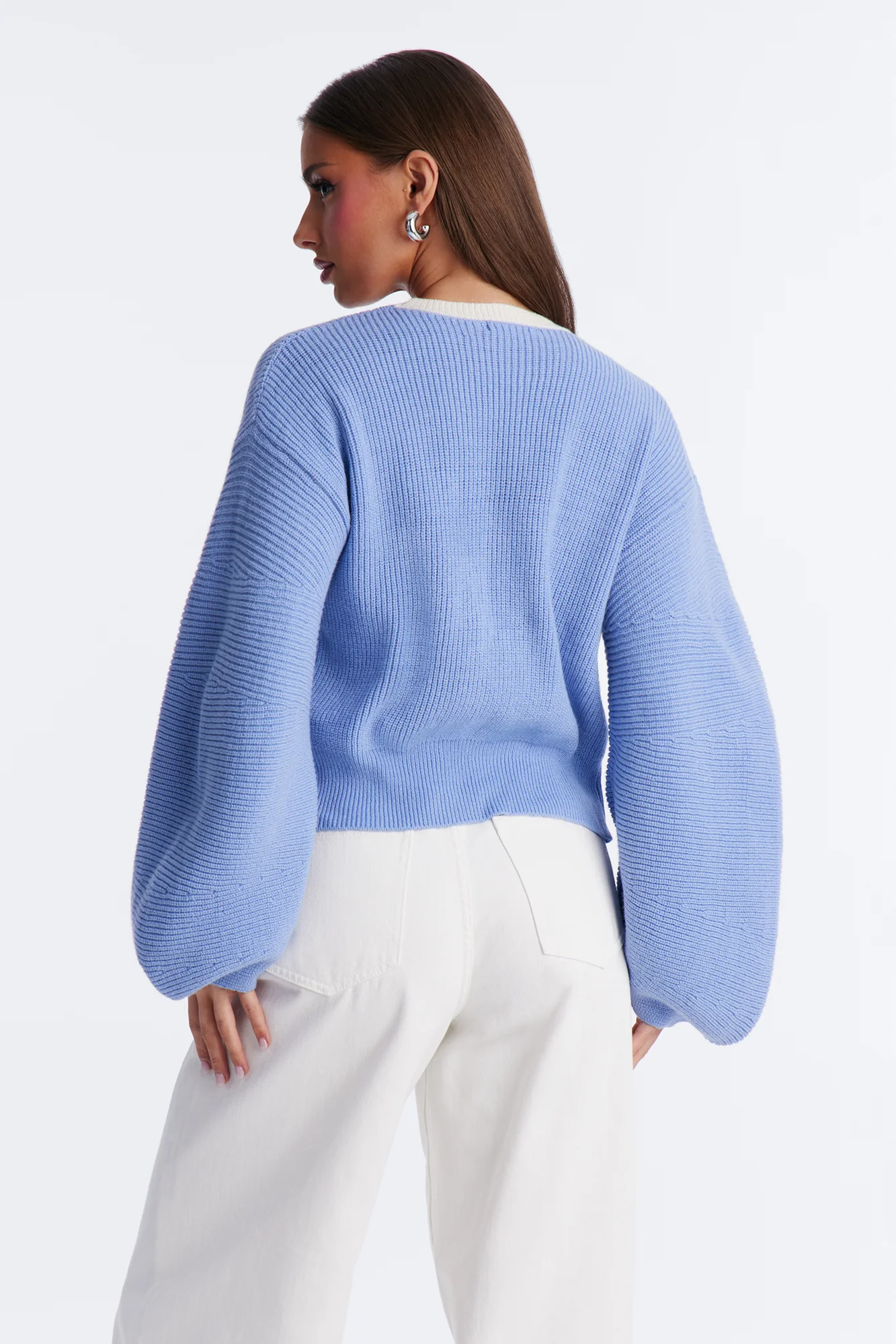 In Your Head Cardigan - Dusty Blue - Image 4