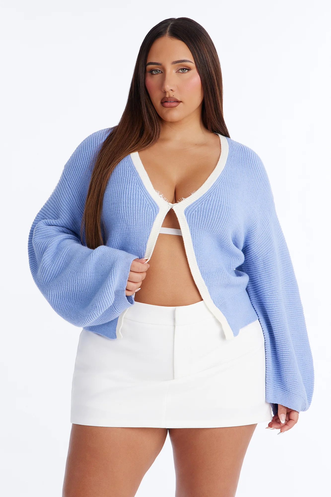 In Your Head Cardigan - Dusty Blue - Image 5
