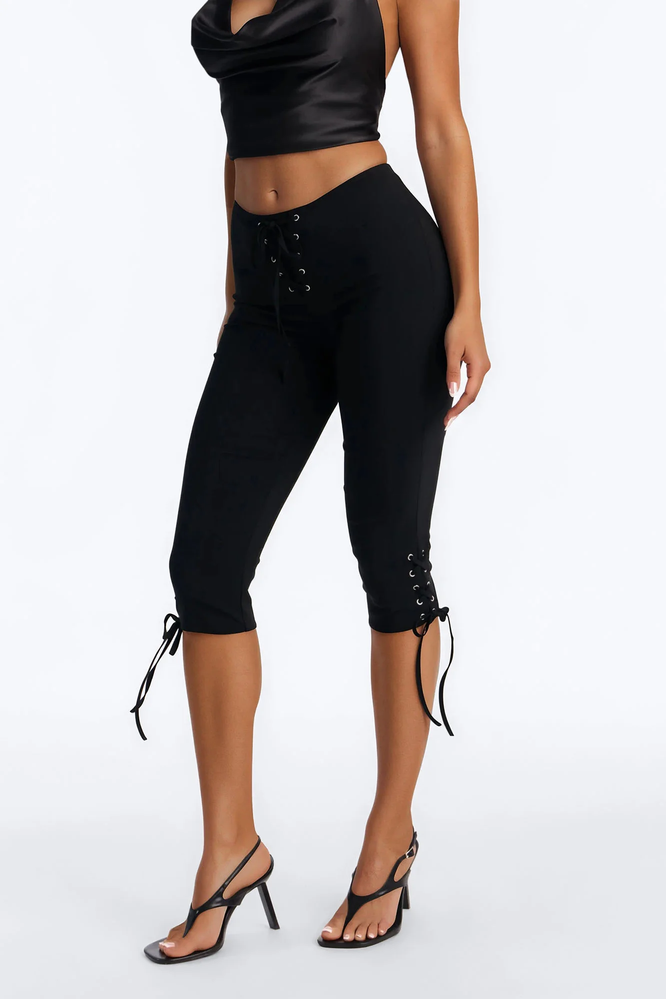 Inara Mid Rise Skinny Capri Pant - Black - Image 2