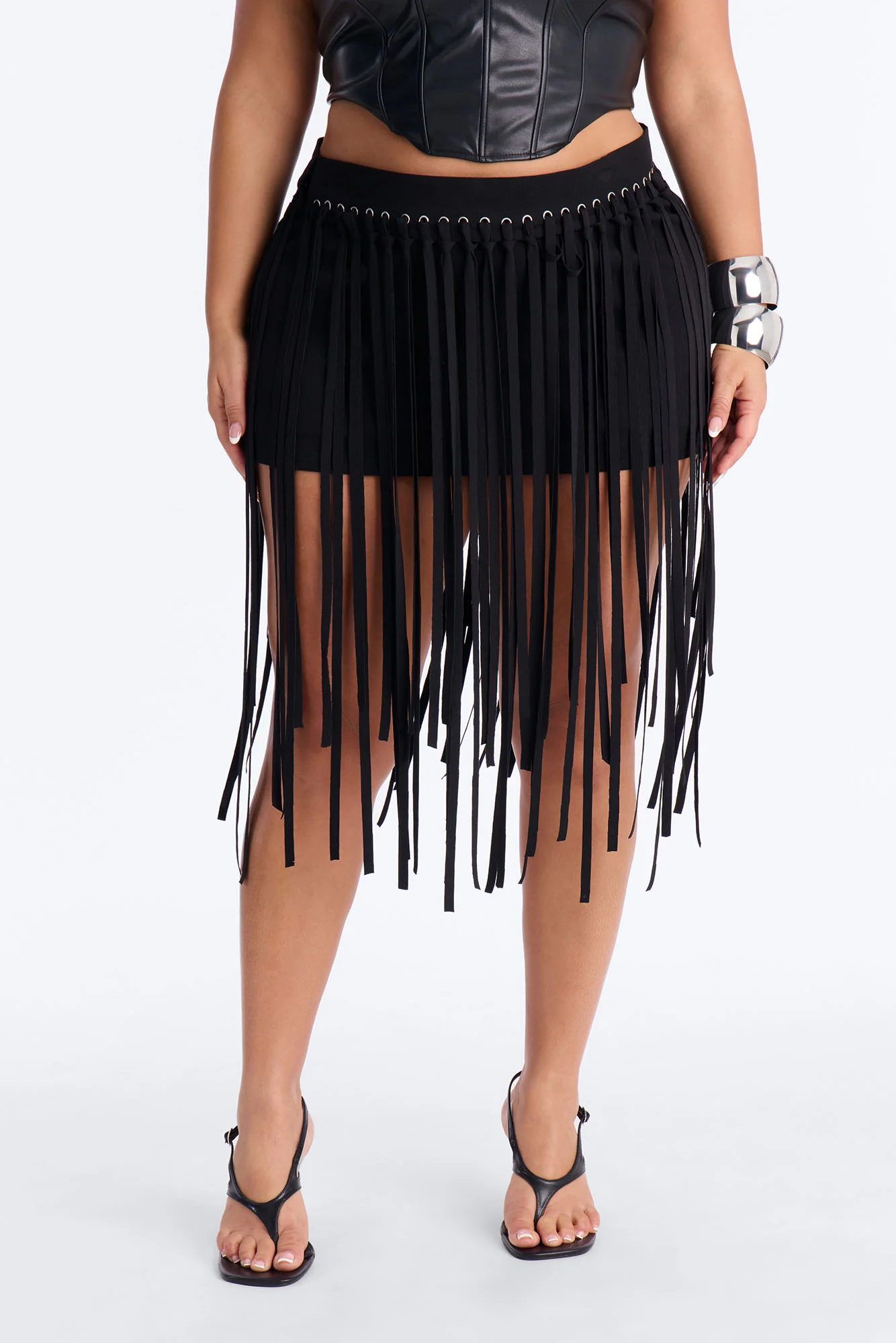 Indio Nights Fringe Skort - Black - Image 6