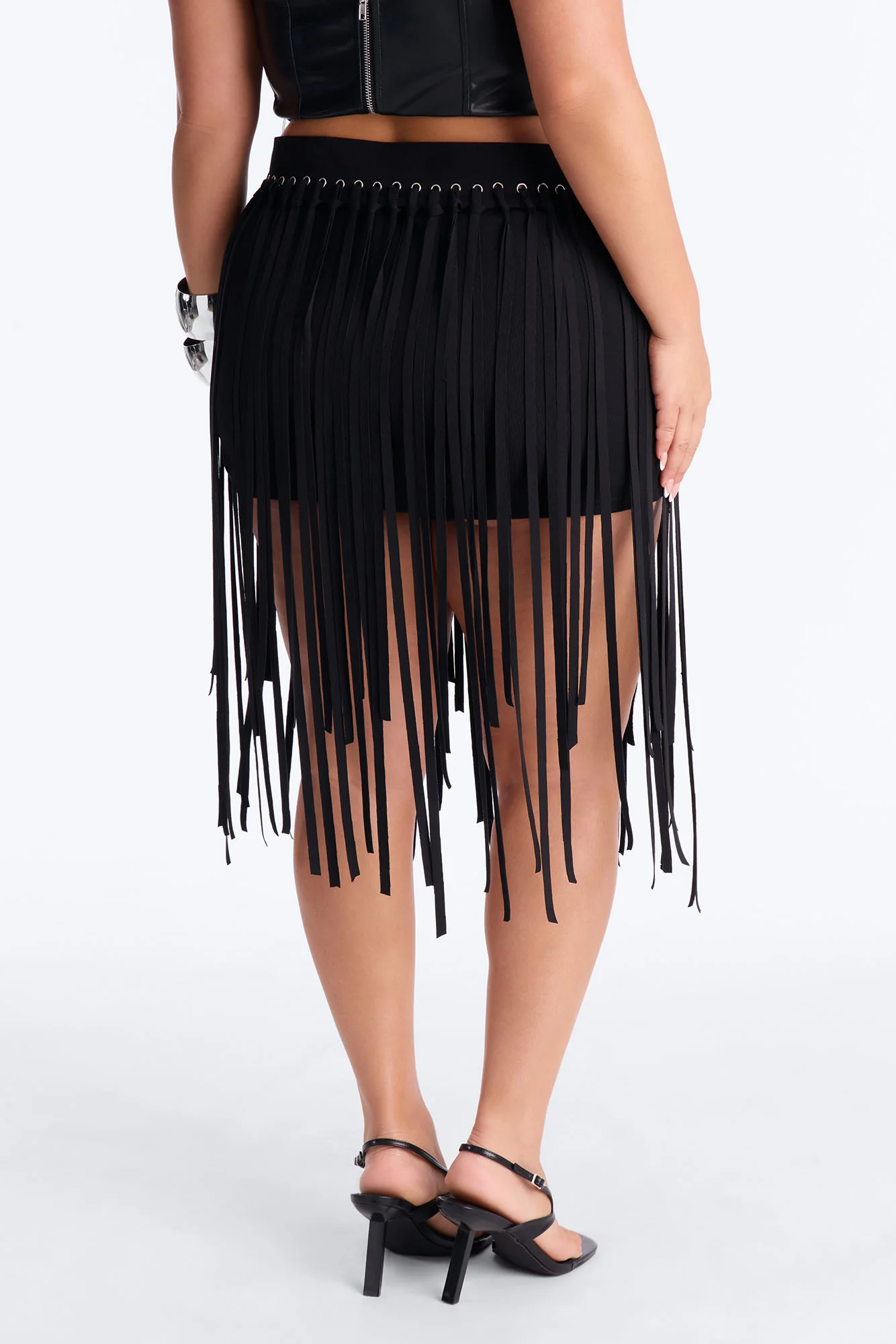 Indio Nights Fringe Skort - Black - Image 8