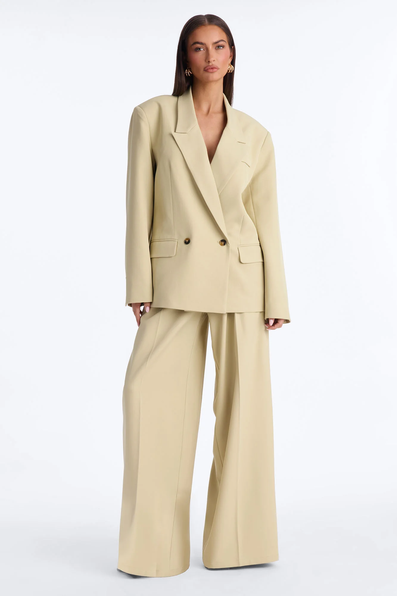 Indy Double Breasted Oversized Blazer - Sage - Image 2