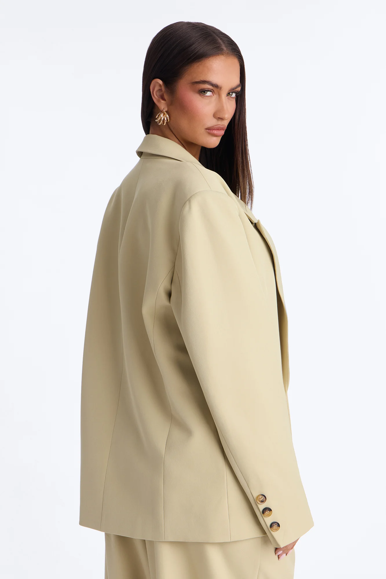 Indy Double Breasted Oversized Blazer - Sage - Image 4