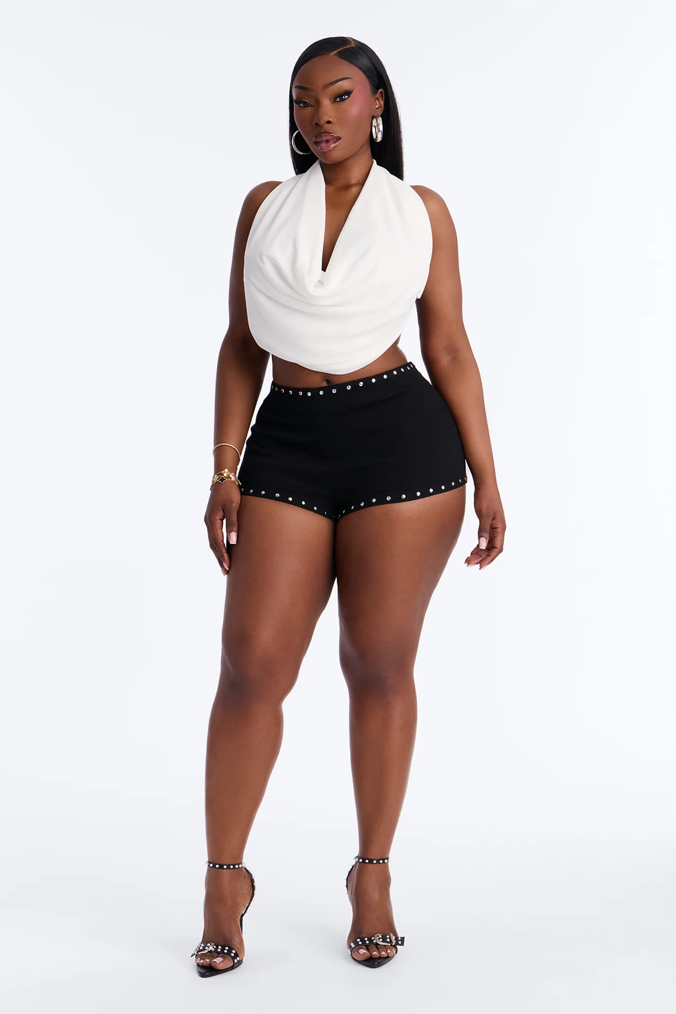 Indy Studded Low Rise Micro Short - Black - Image 6