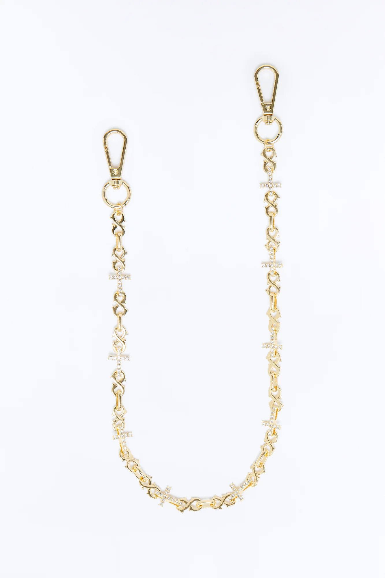 Infinity Cross Rhinestone Pant Chain - Gold - Image 3