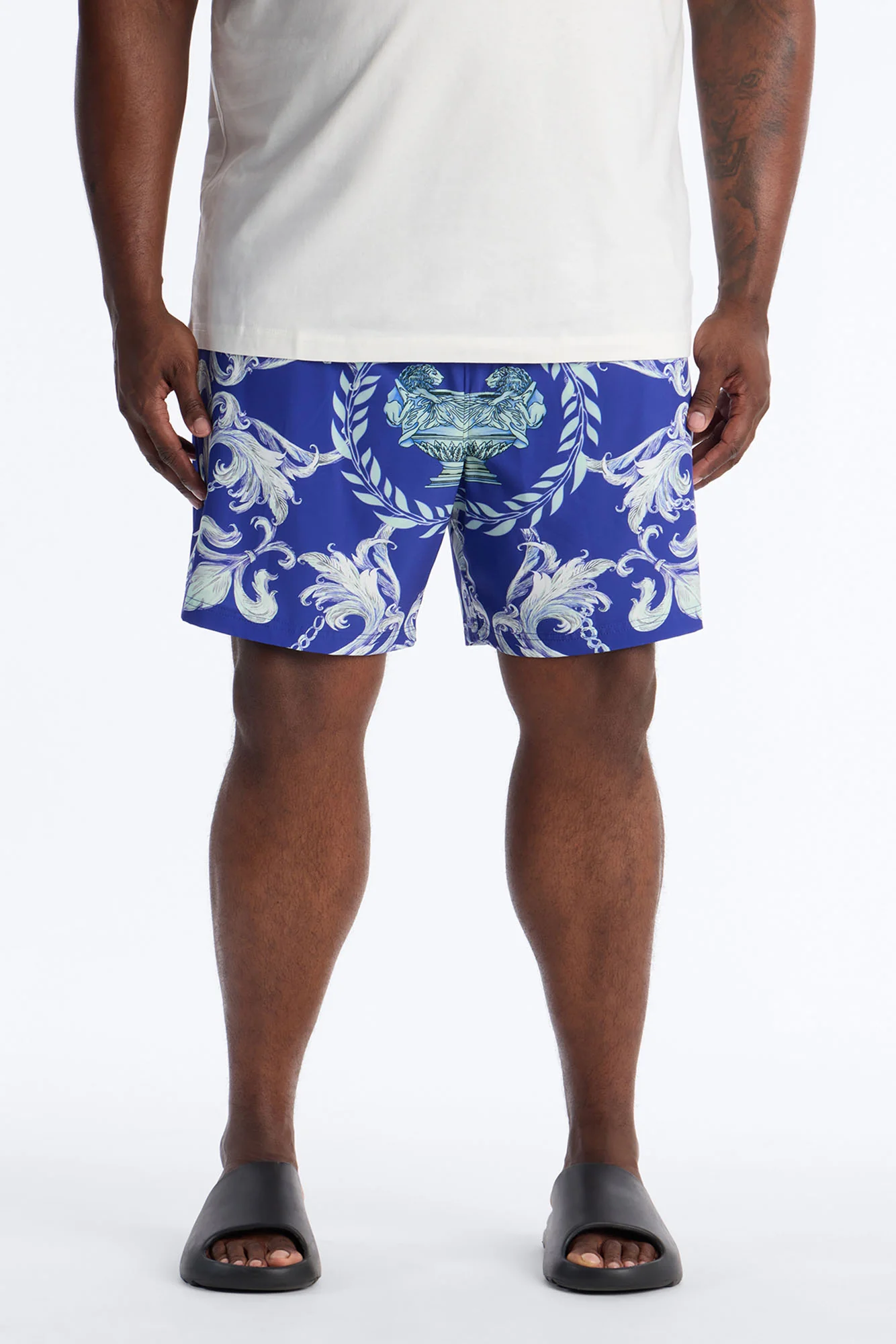 Interlinked Chain Baroque Swim Trunk 7″ - Blue - Image 6