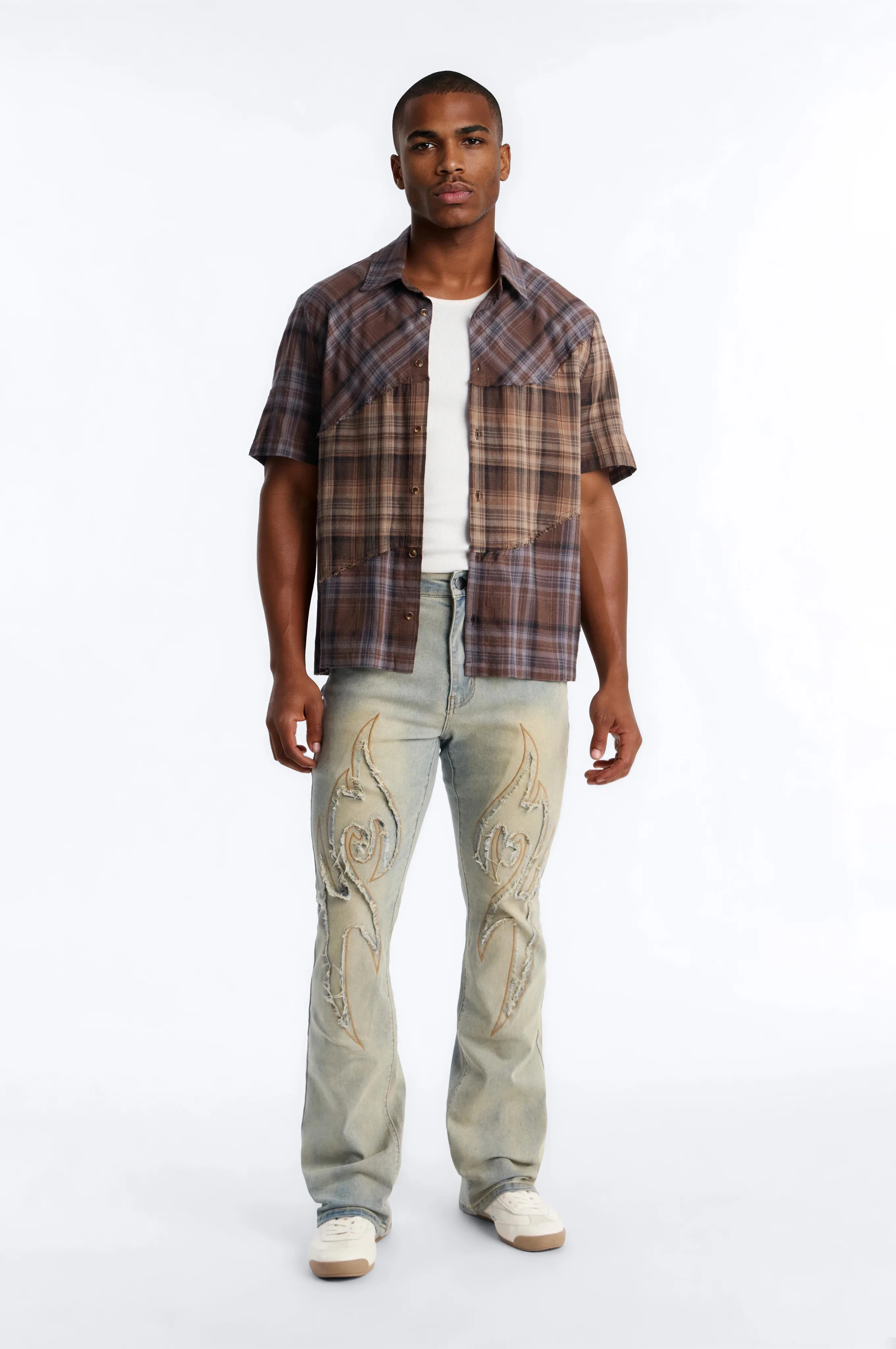 Intermix Plaid Button Up Shirt - Multi Color - Image 2