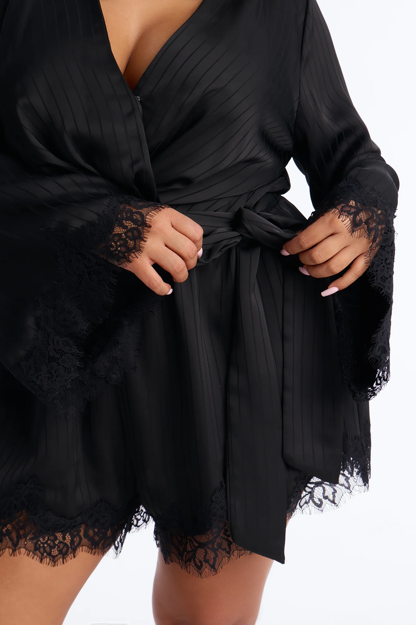 Irina Plunge Neck Romper - Black - Image 7