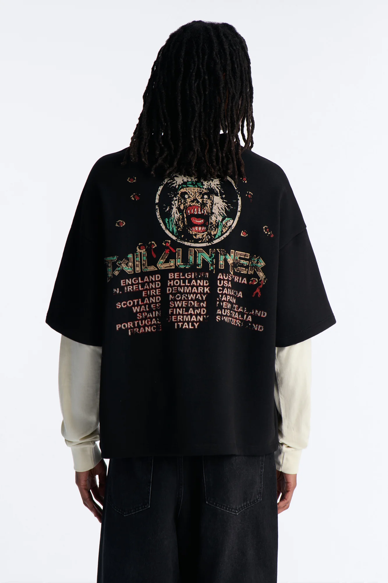Iron Maiden Tailgunner Oversized Fleece Twofer - Black Wash - Image 4