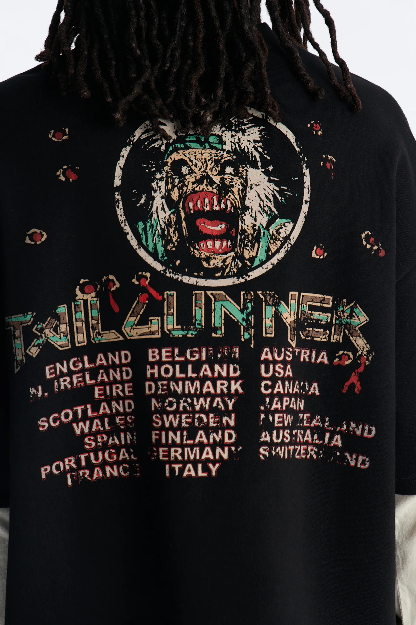 Iron Maiden Tailgunner Oversized Fleece Twofer - Black Wash - Image 5