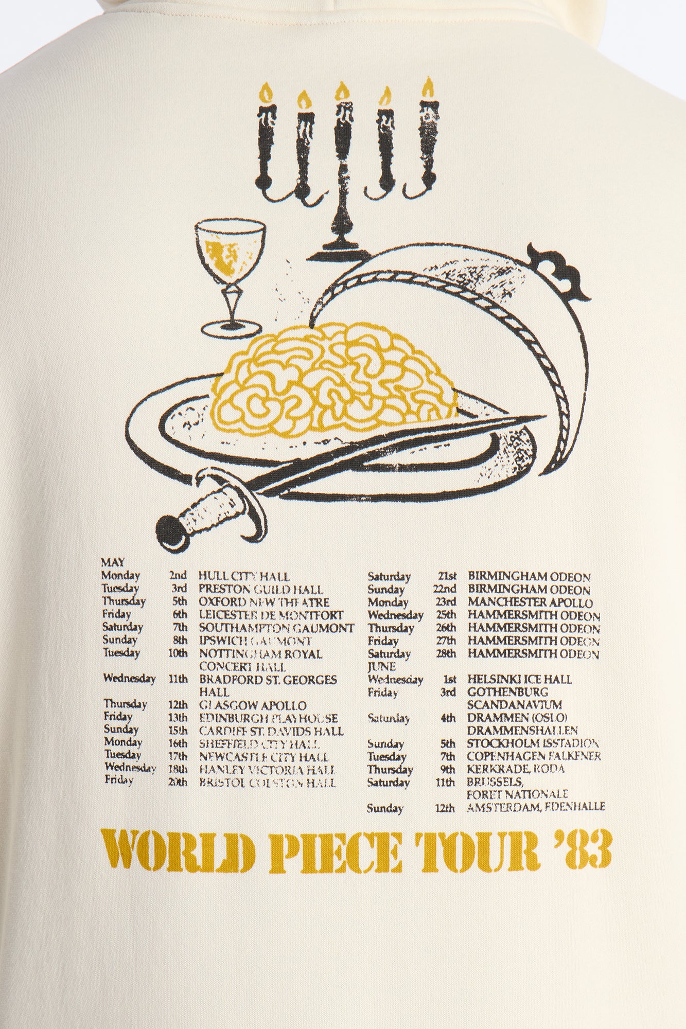 Iron Maiden World Peace Tour Vintage Hoodie - Cream - Image 10
