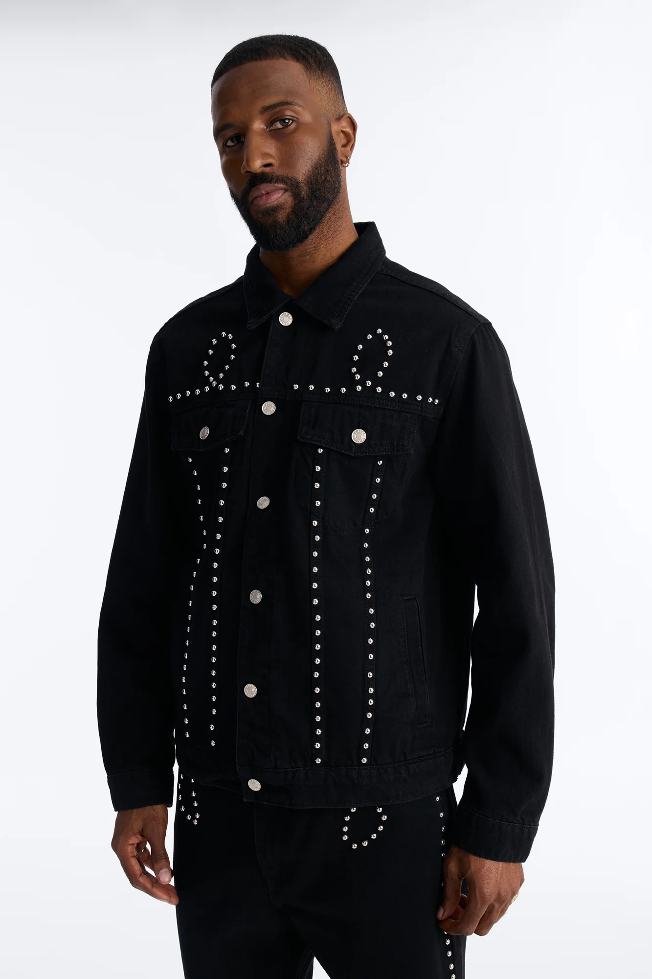 Iron Outlaw Denim Trucker Jacket - Black