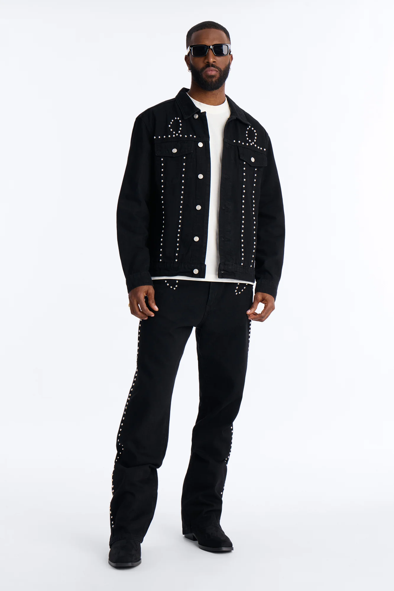 Iron Outlaw Denim Trucker Jacket - Black - Image 2