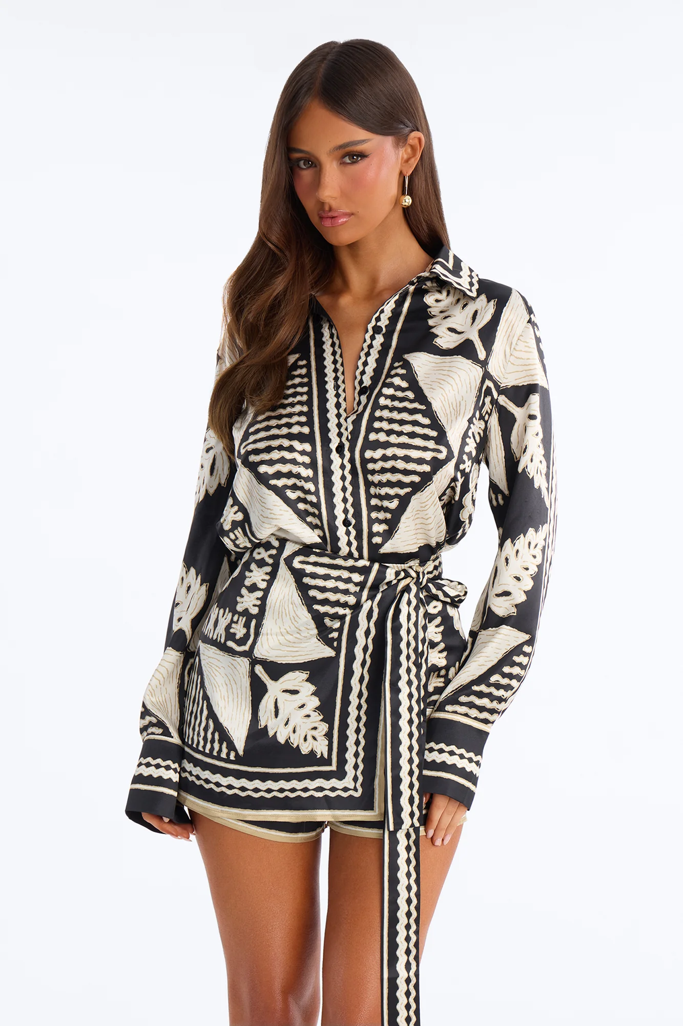 Island Escape Satin Skort Set - Black/combo - Image 2