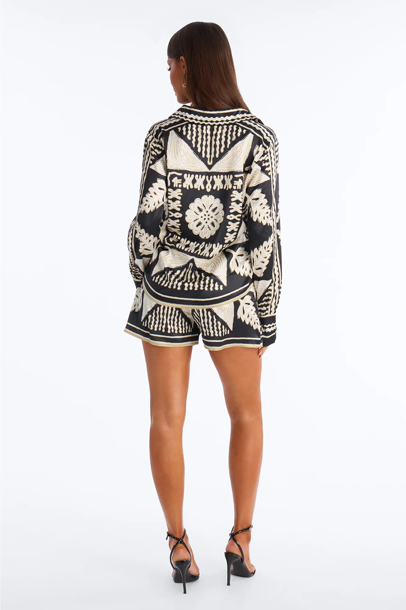 Island Escape Satin Skort Set - Black/combo - Image 3