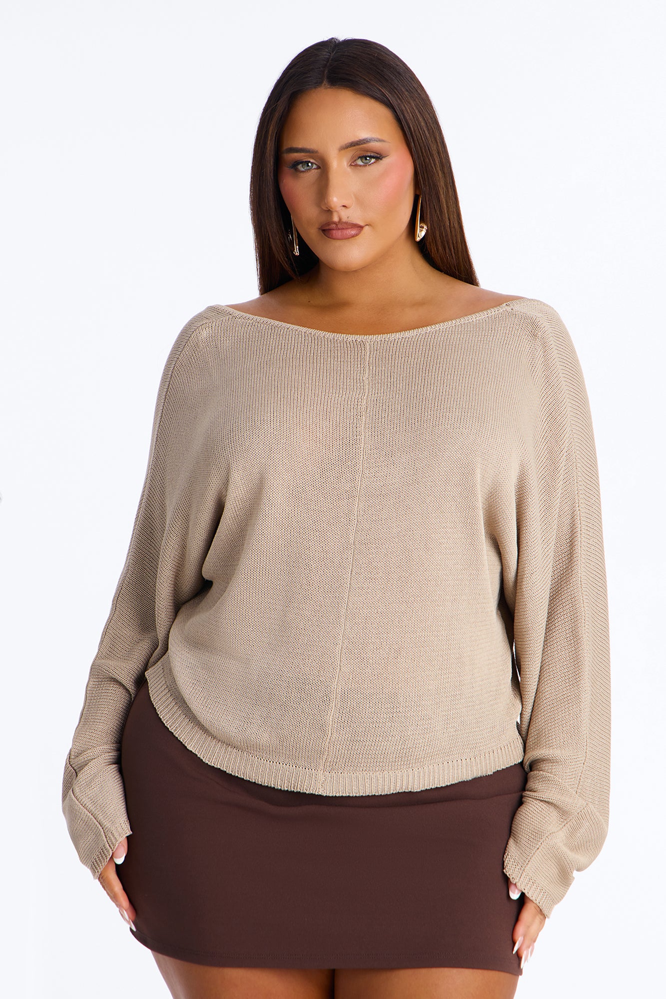 Island Girl Backless Sweater Top - Taupe - Image 5