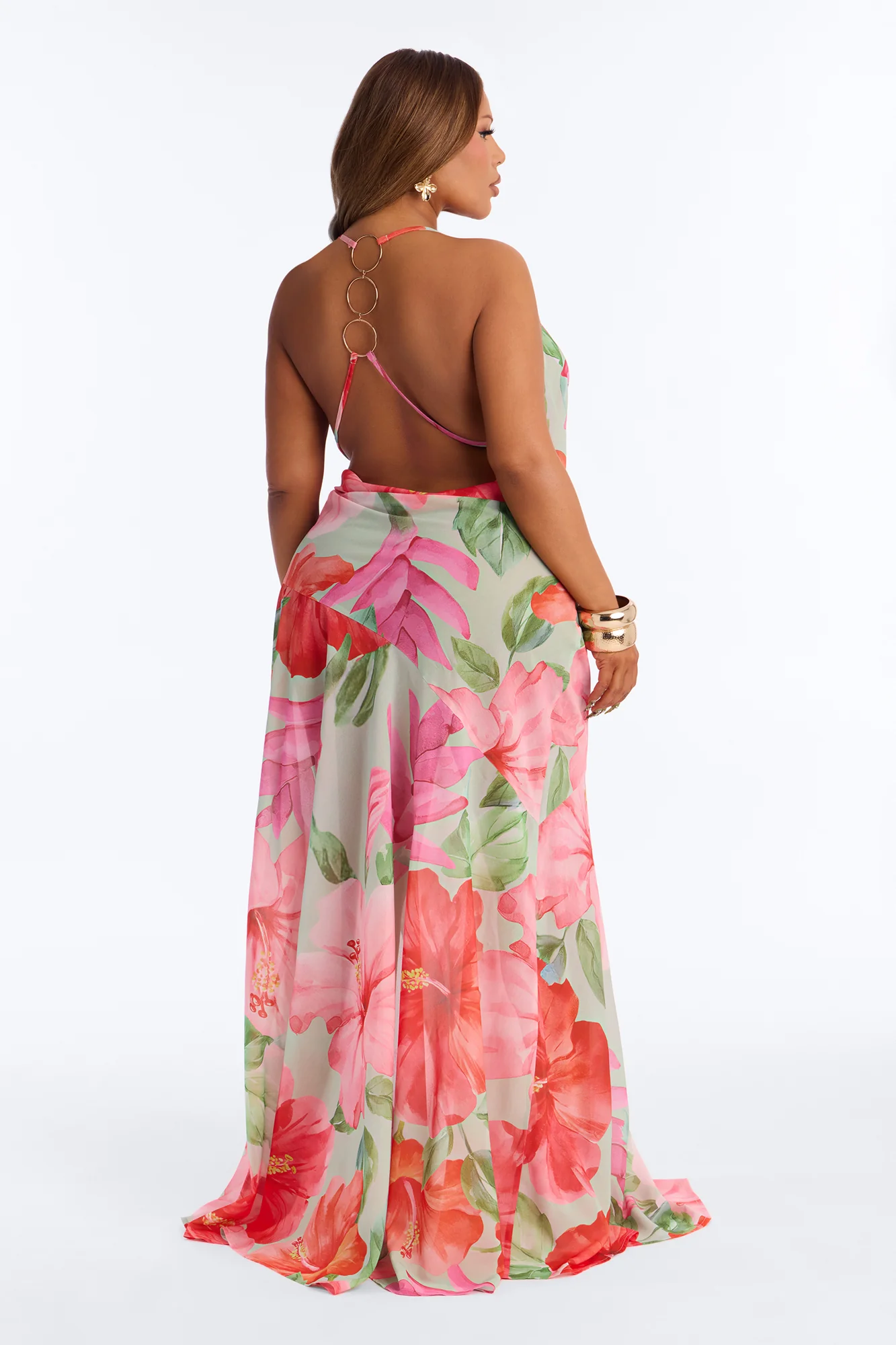 Island Girl Chiffon Maxi Dress - Green/combo - Image 7