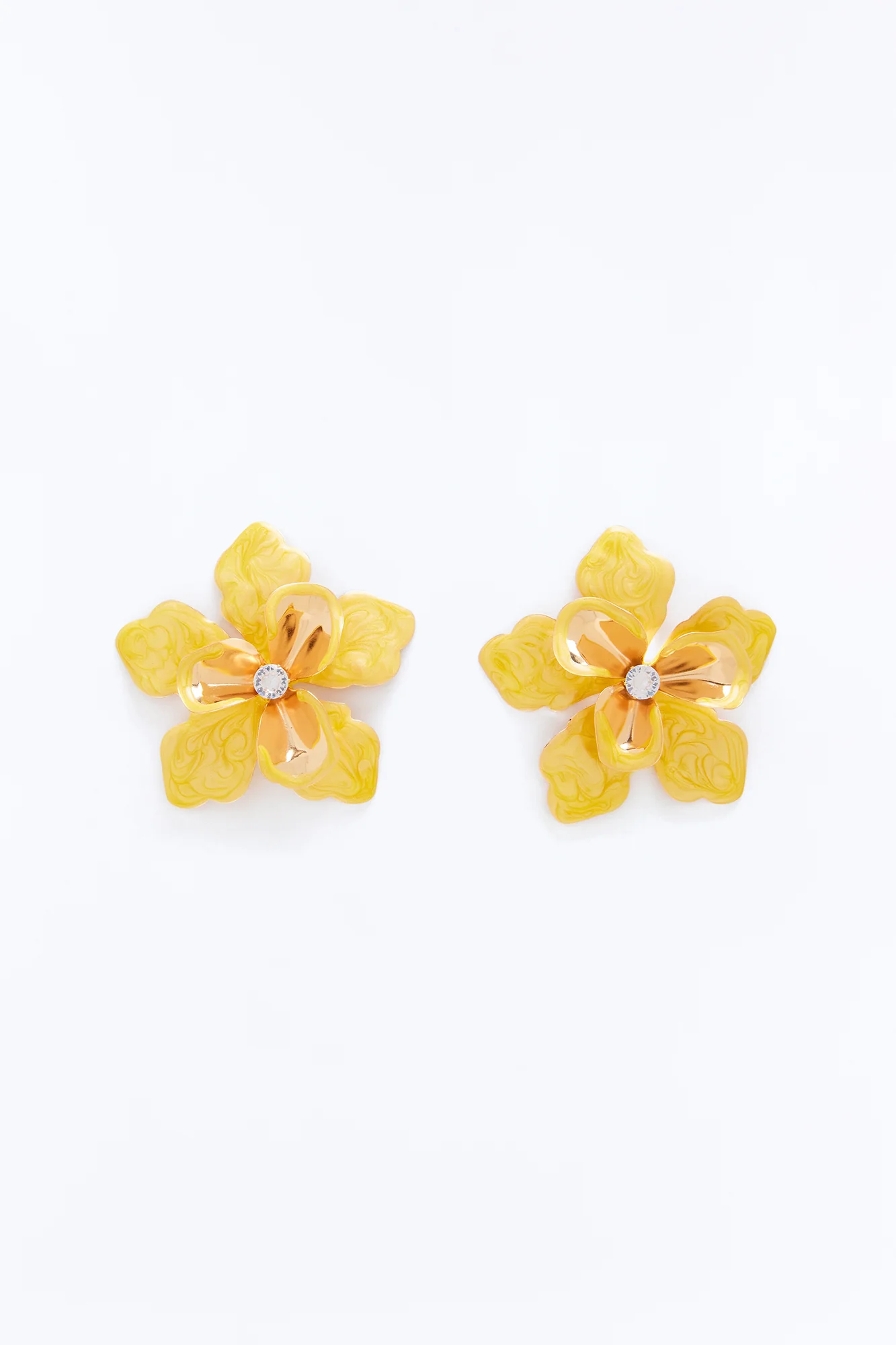 Island Hibiscus Stud Earrings - Yellow