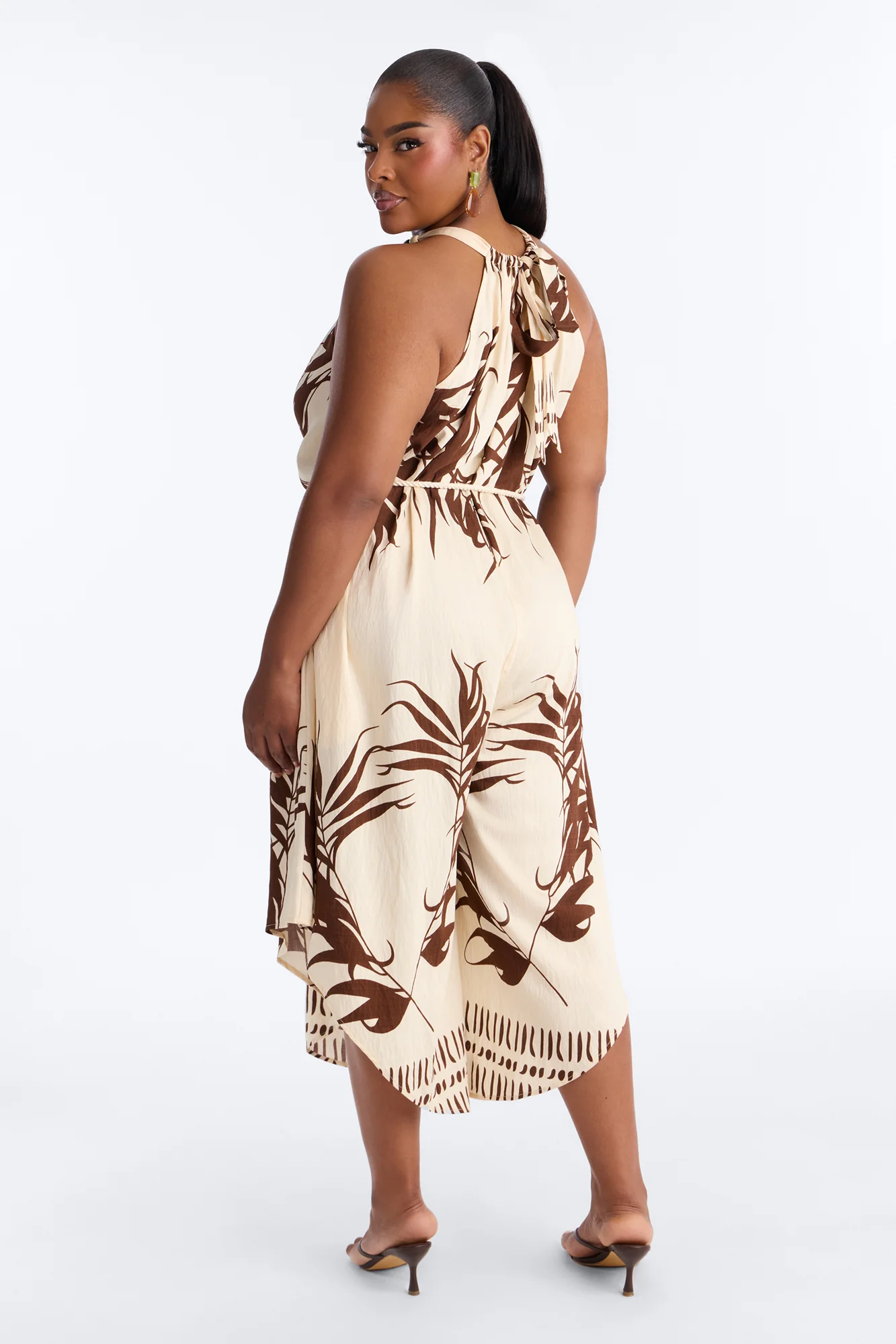 Island Hours Beaded Jumpsuit - Brown - Image 7