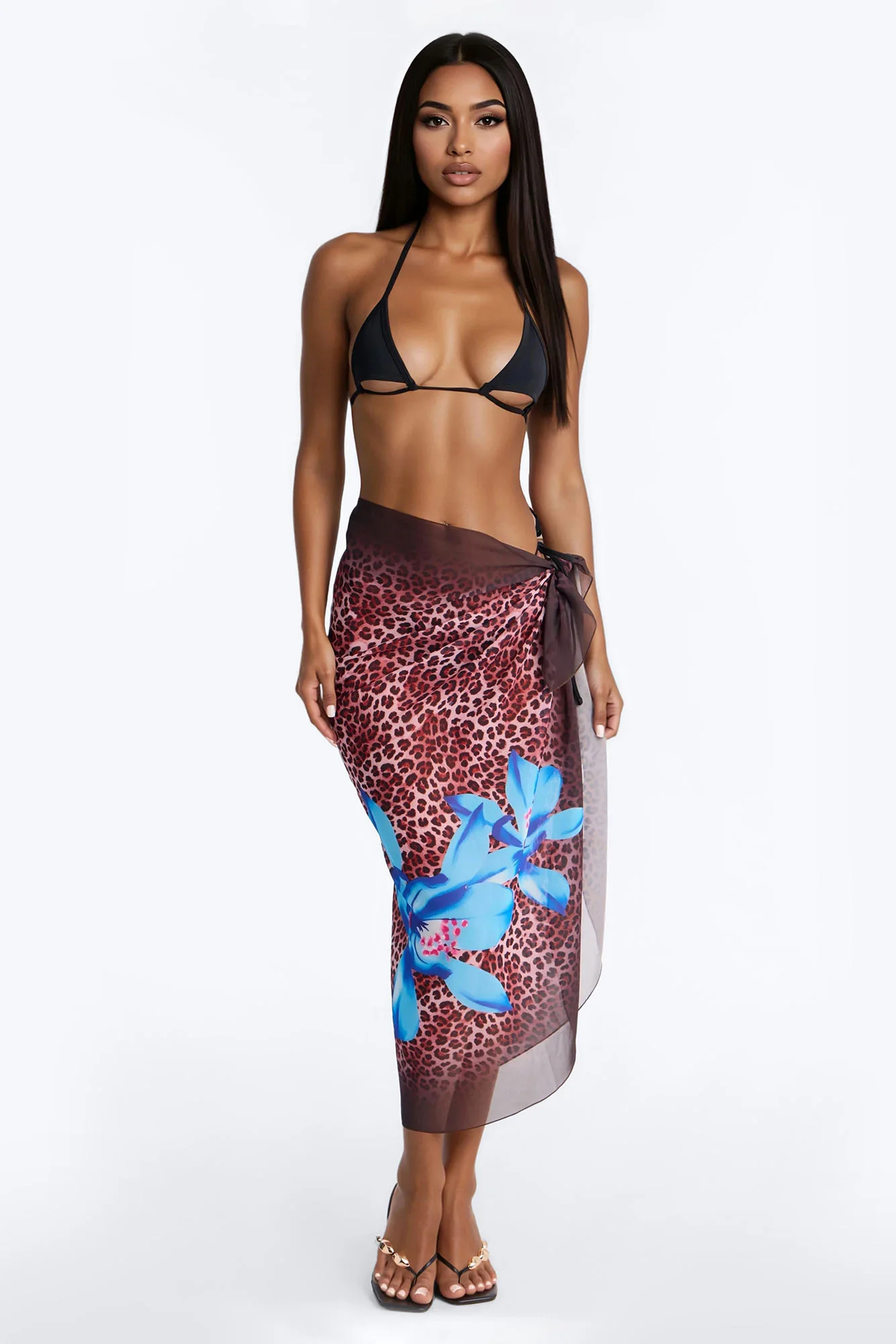 Island Instincts Leopard Swim Cover Up Sarong - Leopard - Image 2
