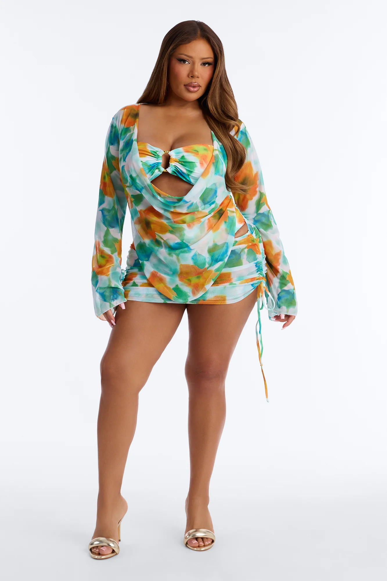 Island Shore Hardware Strapless Scoop Neck Boyshort 3 Piece Bikini Top Set - Green/combo - Image 6