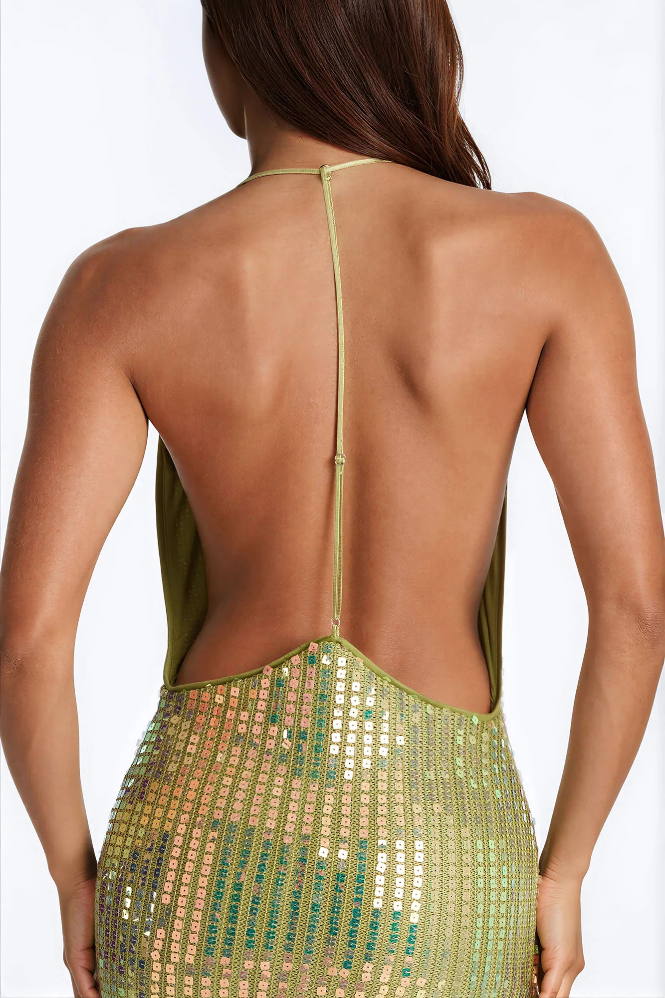 Island Stardust Crochet Maxi Dress - Green - Image 3