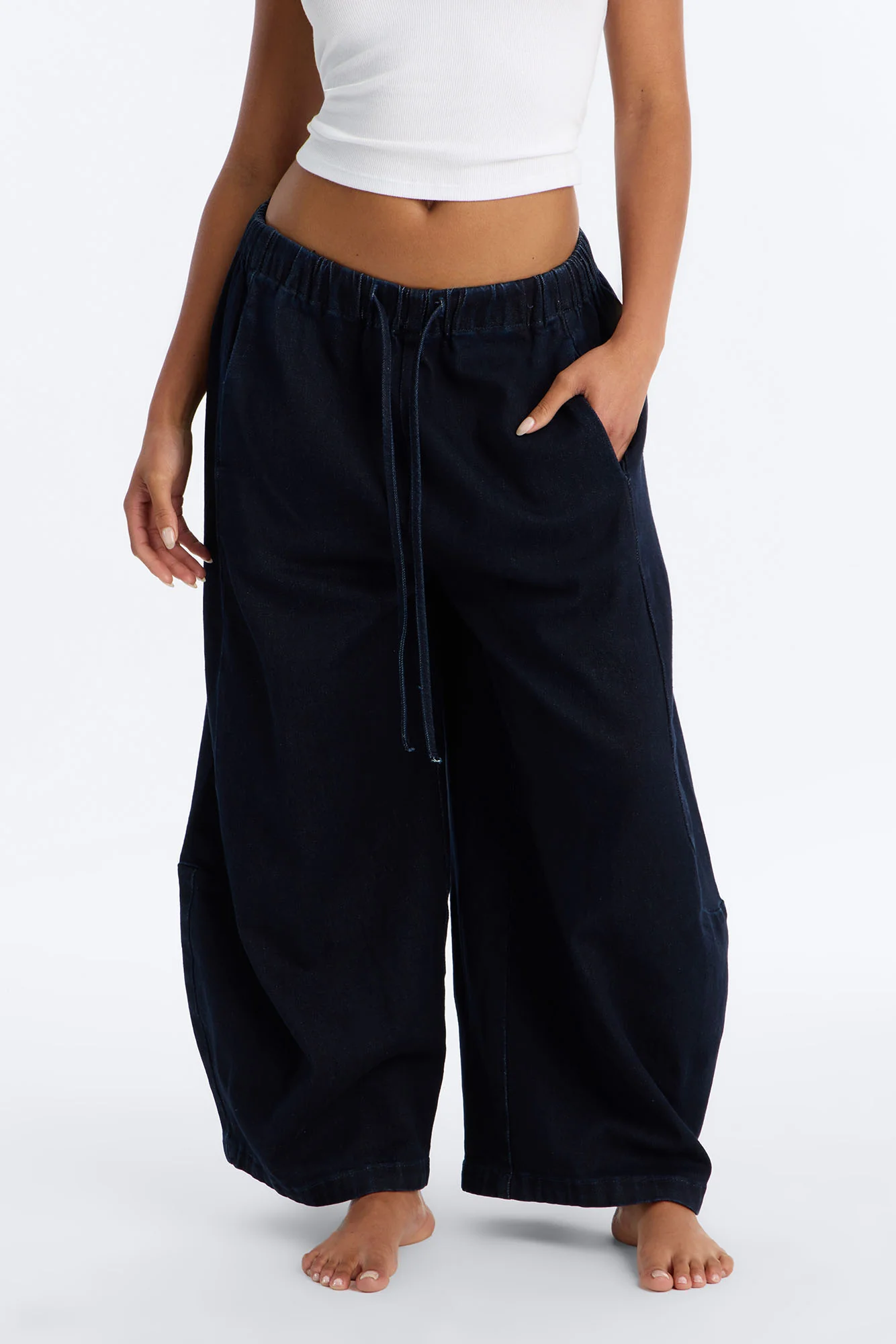 Island Time Pull On Relaxed Jeans - Dark Wash - Image 2