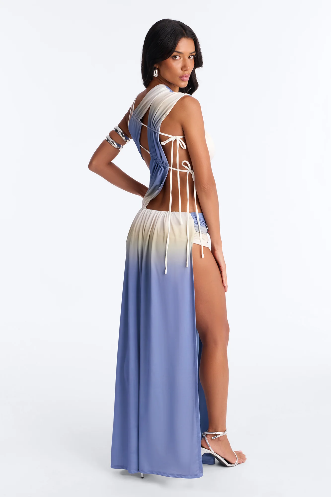 Island Vibing Cut Out Maxi Dress - Blue/combo - Image 4