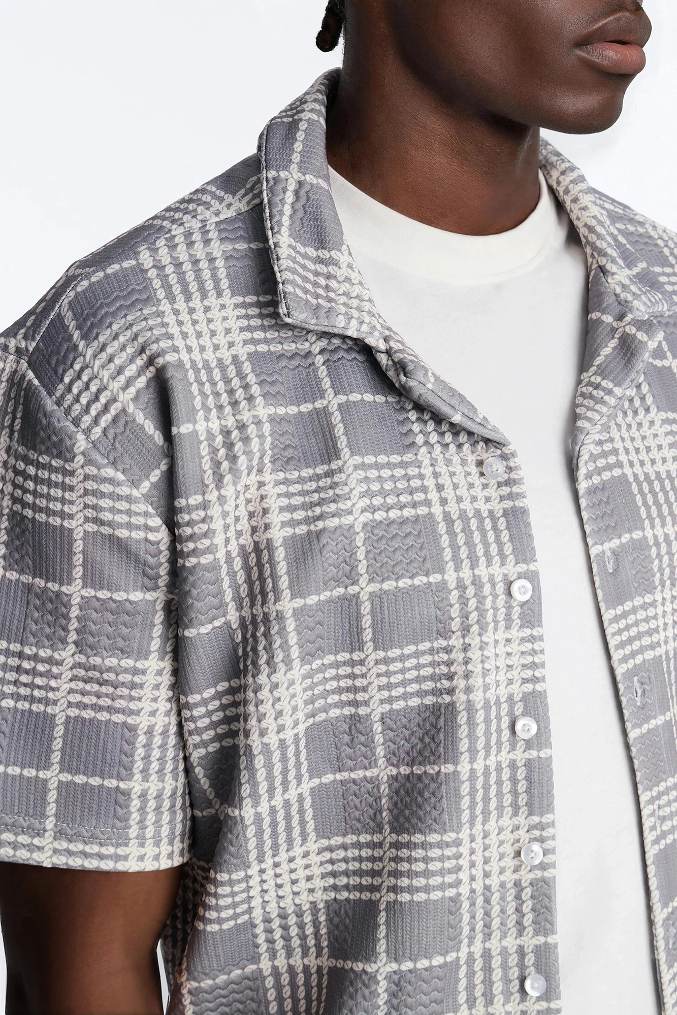 Islander Beadline Cuban Collar Shirt - Grey - Image 3