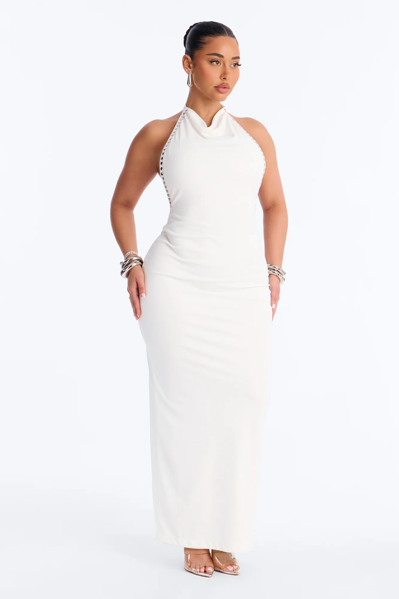 It Girl Energy Grommet Maxi Dress - White